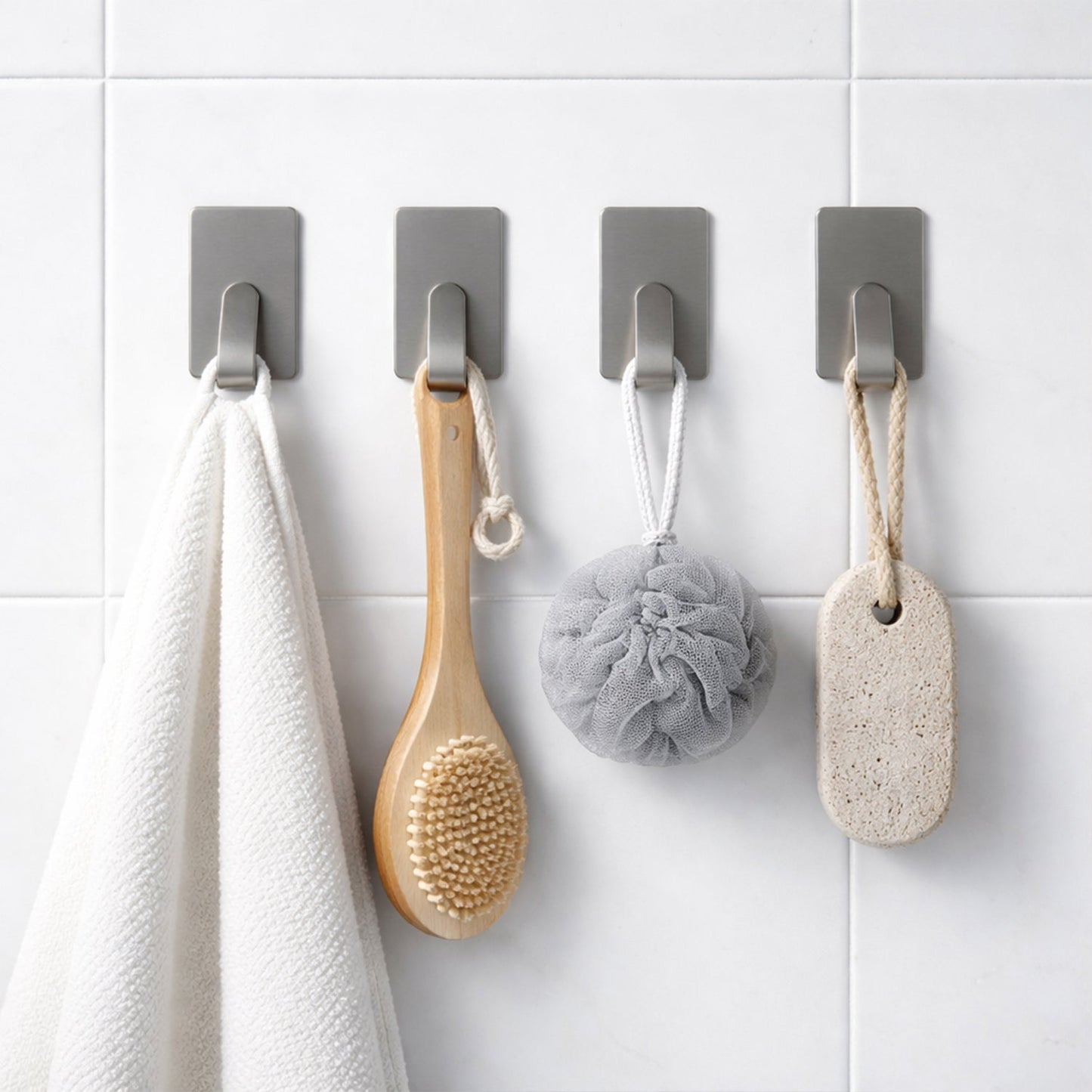Self Adhesive Wall Hooks – Strong Hold, No Drilling, 6 Pc