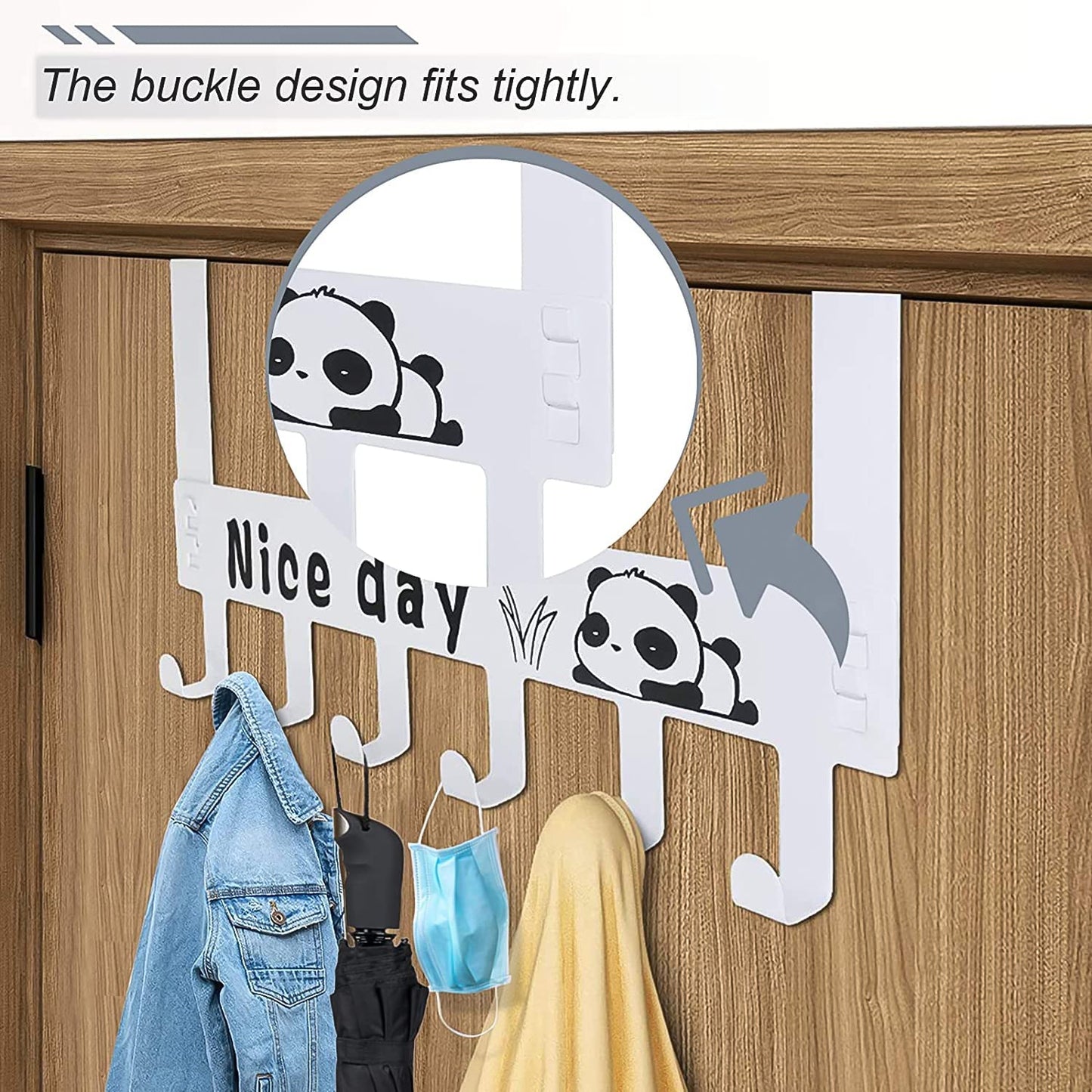 Heavy-Duty Over Door Hook Hanger Rack – 6-Hook Organizer