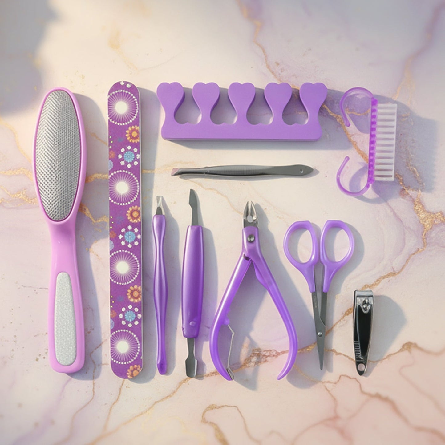 Manicure & Pedicure Nail Care Tool Set – Complete 10-Piece Grooming Kit
