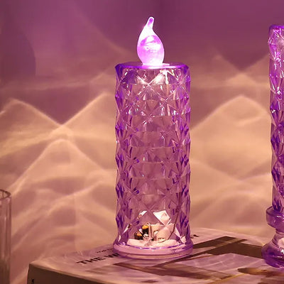 Crystal Candlelight – Multicolor Decorative Candle for Diwali.
