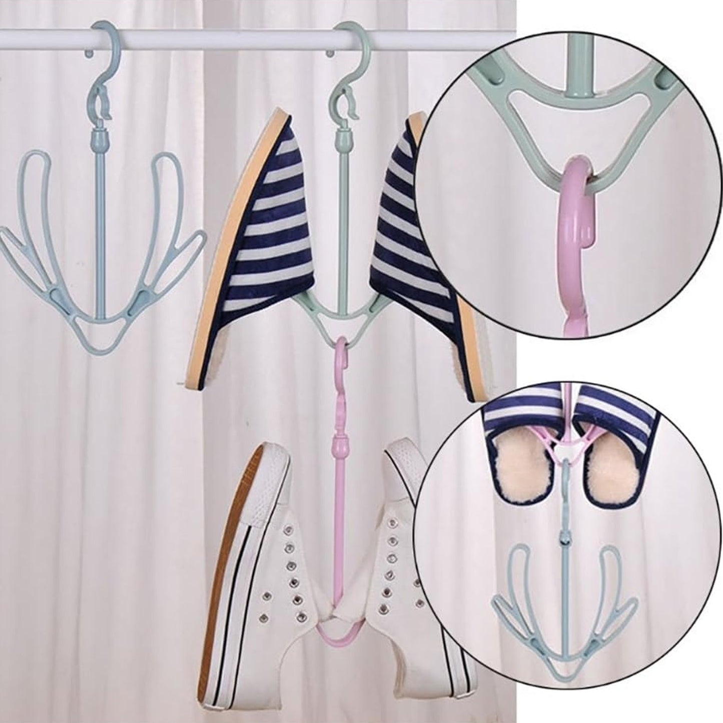 Clutter-Free Storage Shoe Drying Hanger – Rotatable Balcony
