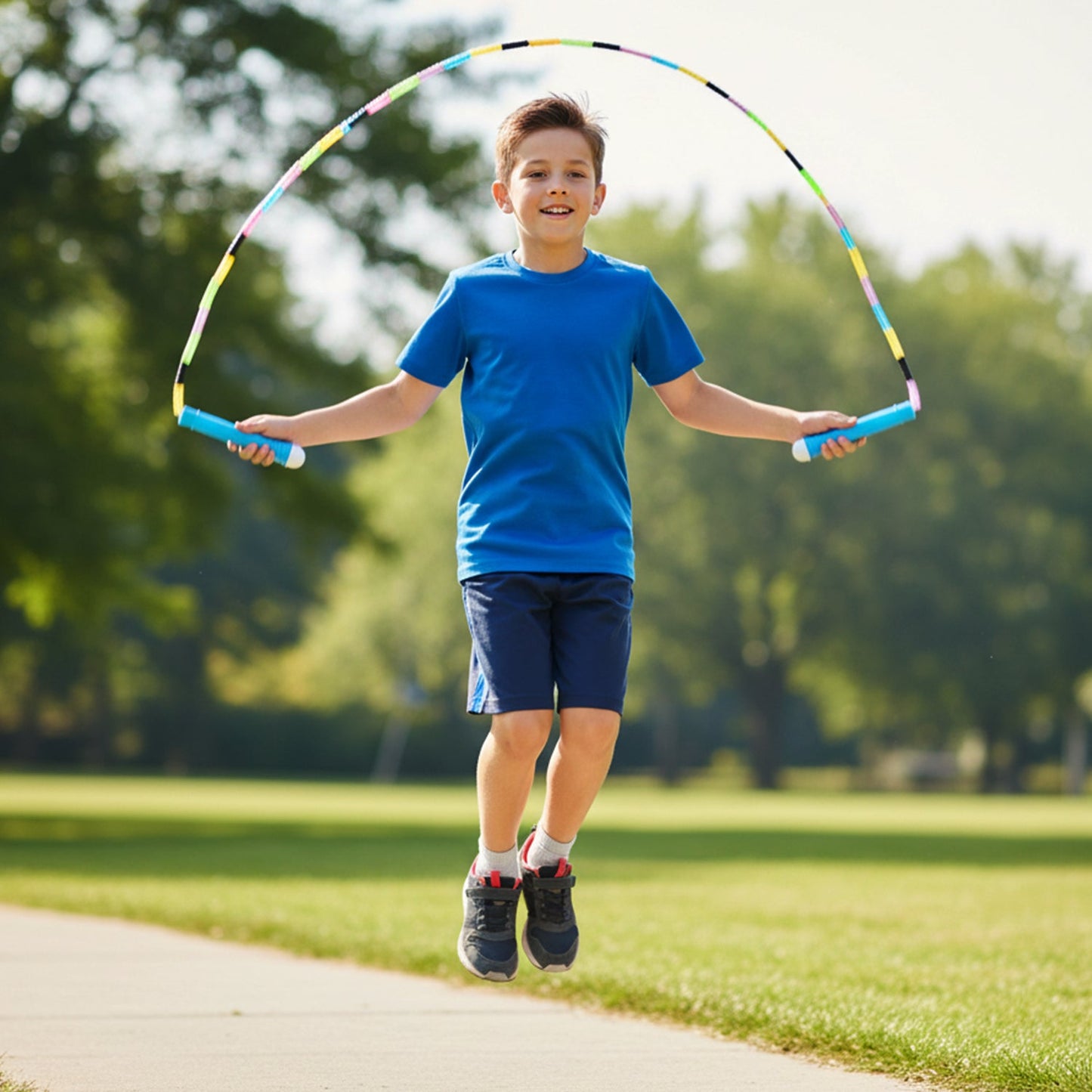 Exercise jump rope with beaded design suitable for kids fitness training
