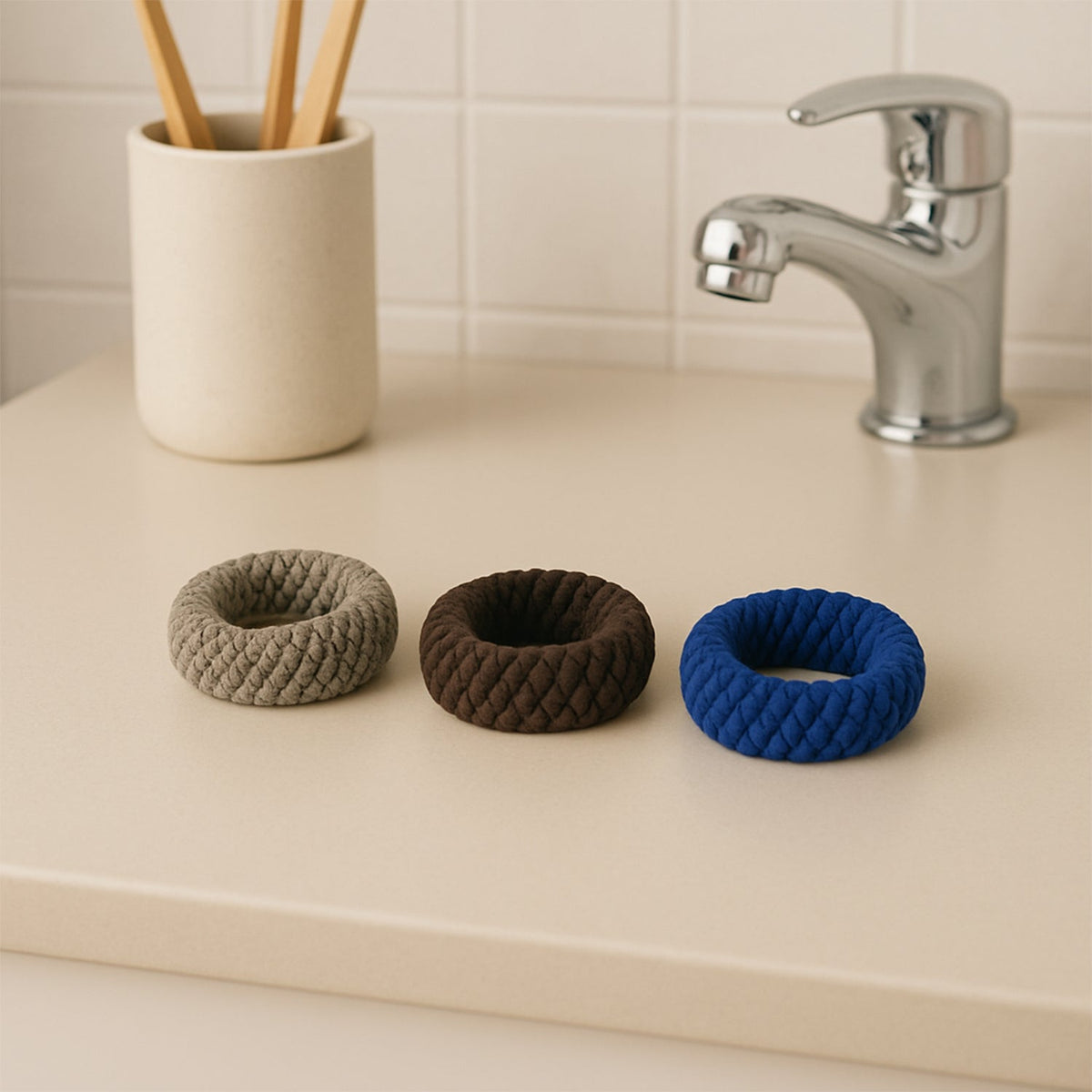 Tyre Shape Hair Bands – Multicolour, Secure Hold