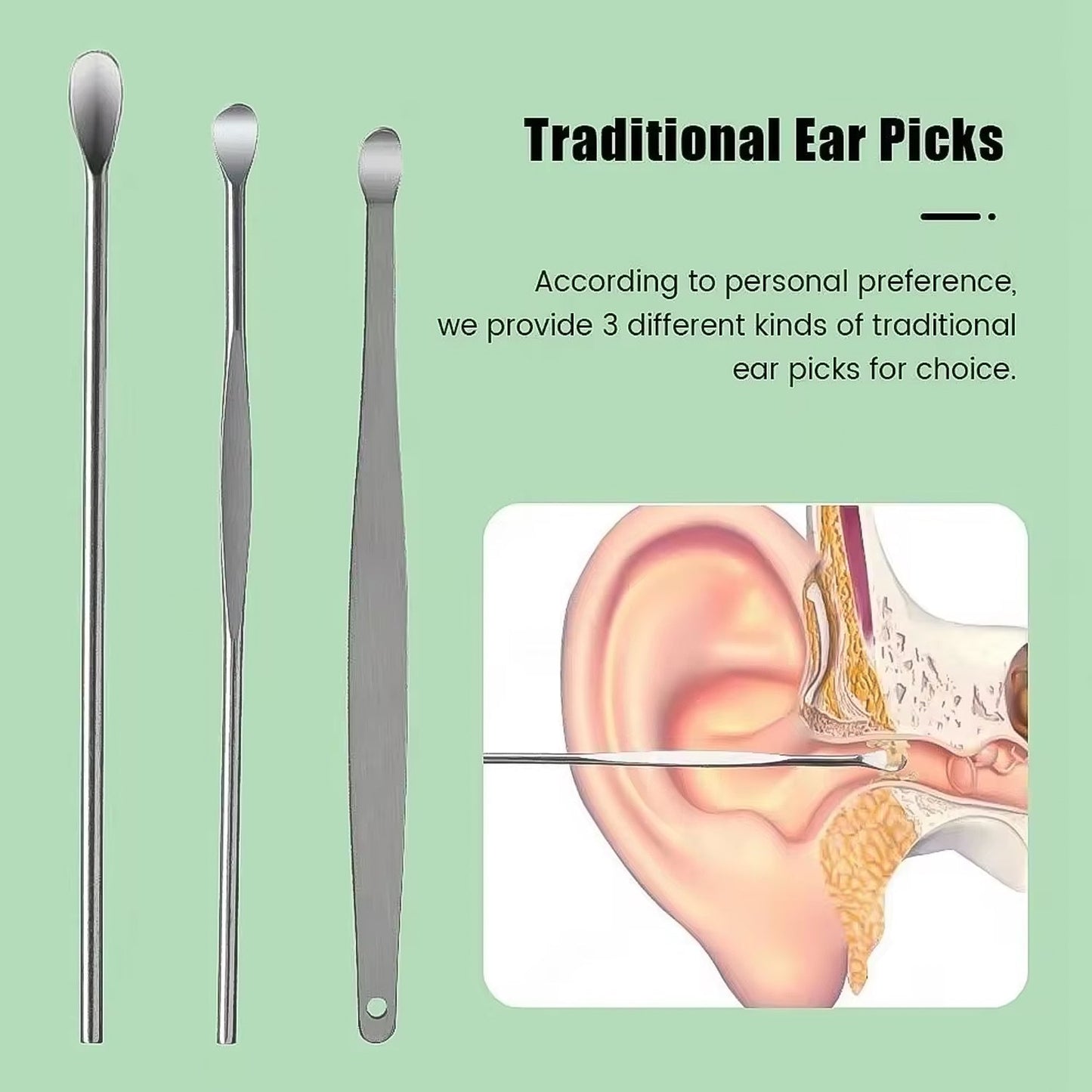 Ear Wax Cleaner Kit – 6-in-1 Reusable Tools with Pouch |