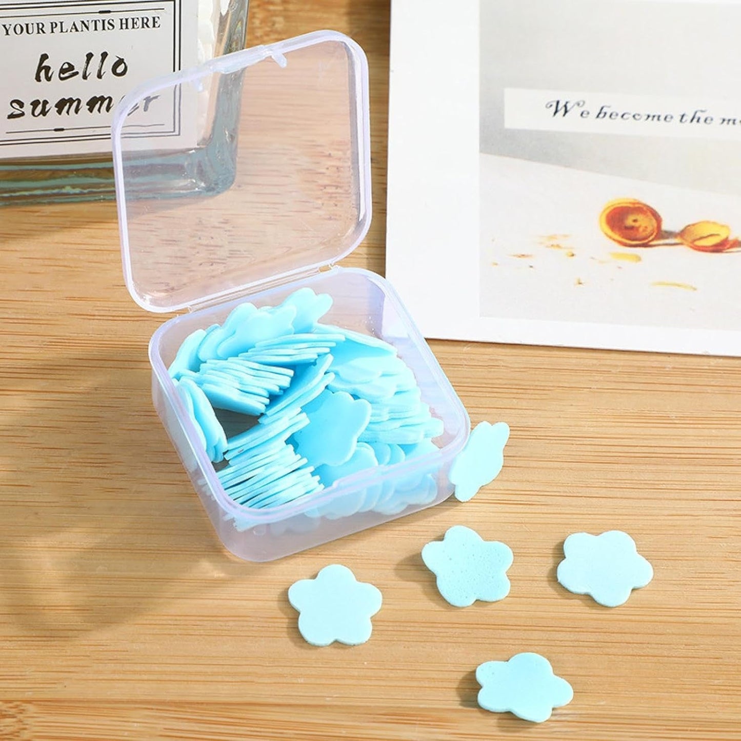 Travel Soap Sheets – 100 Flower-Shaped | VelvetBubbles