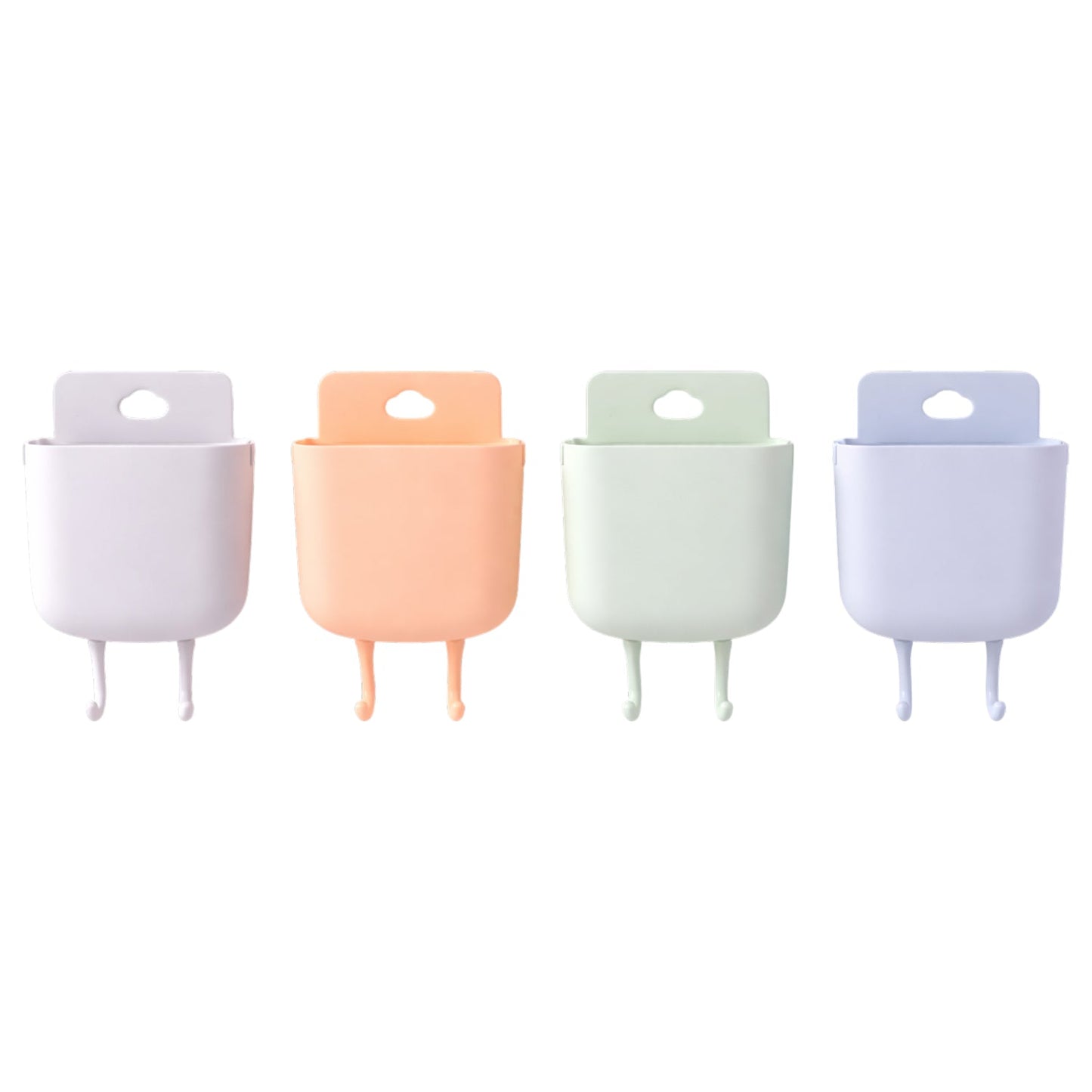 Space-Saving Plastic Wall Mounted Mobile Charging Holder Set – Pc