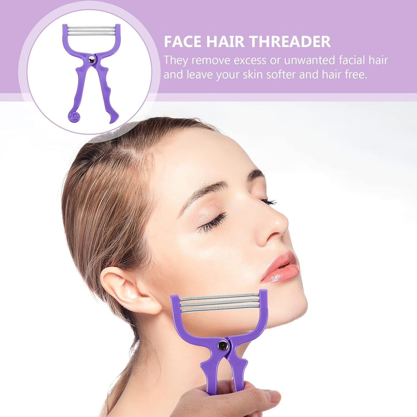 Facial Hair Remover Threading Tool – Precise & Portable | Calm & Curl