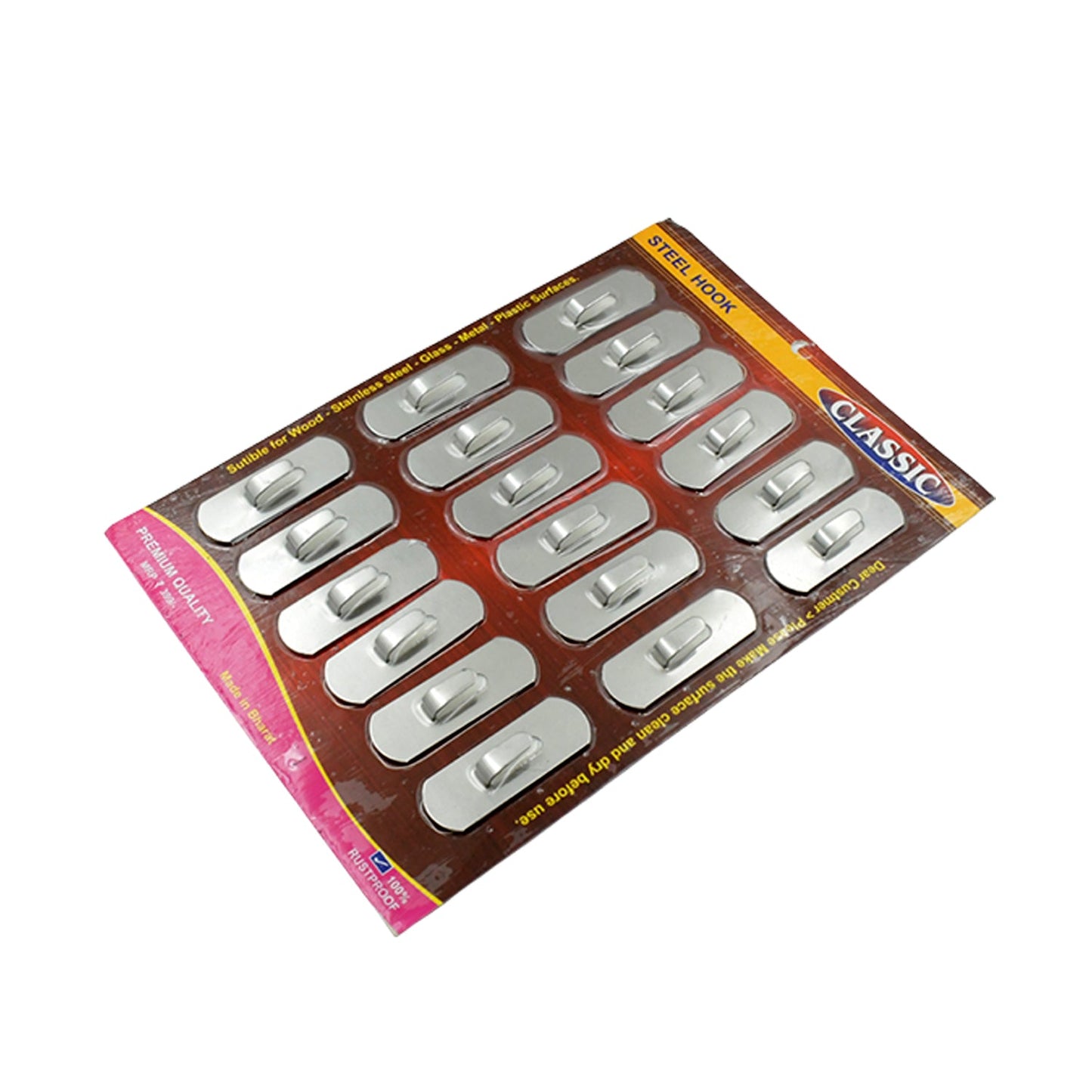 Stainless Steel Wall Hooks – Pc Self-Adhesive Set