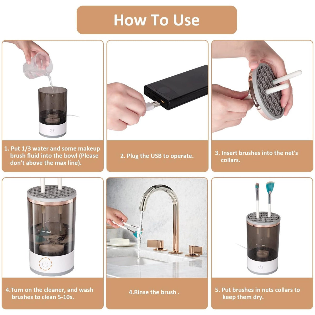 Automatic Makeup Brush Cleaner – Fast & Hygienic