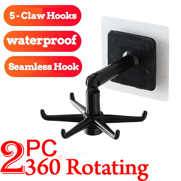 Rotatable Hooks – 360° Swivel, Damage-Free (Pack of 2)