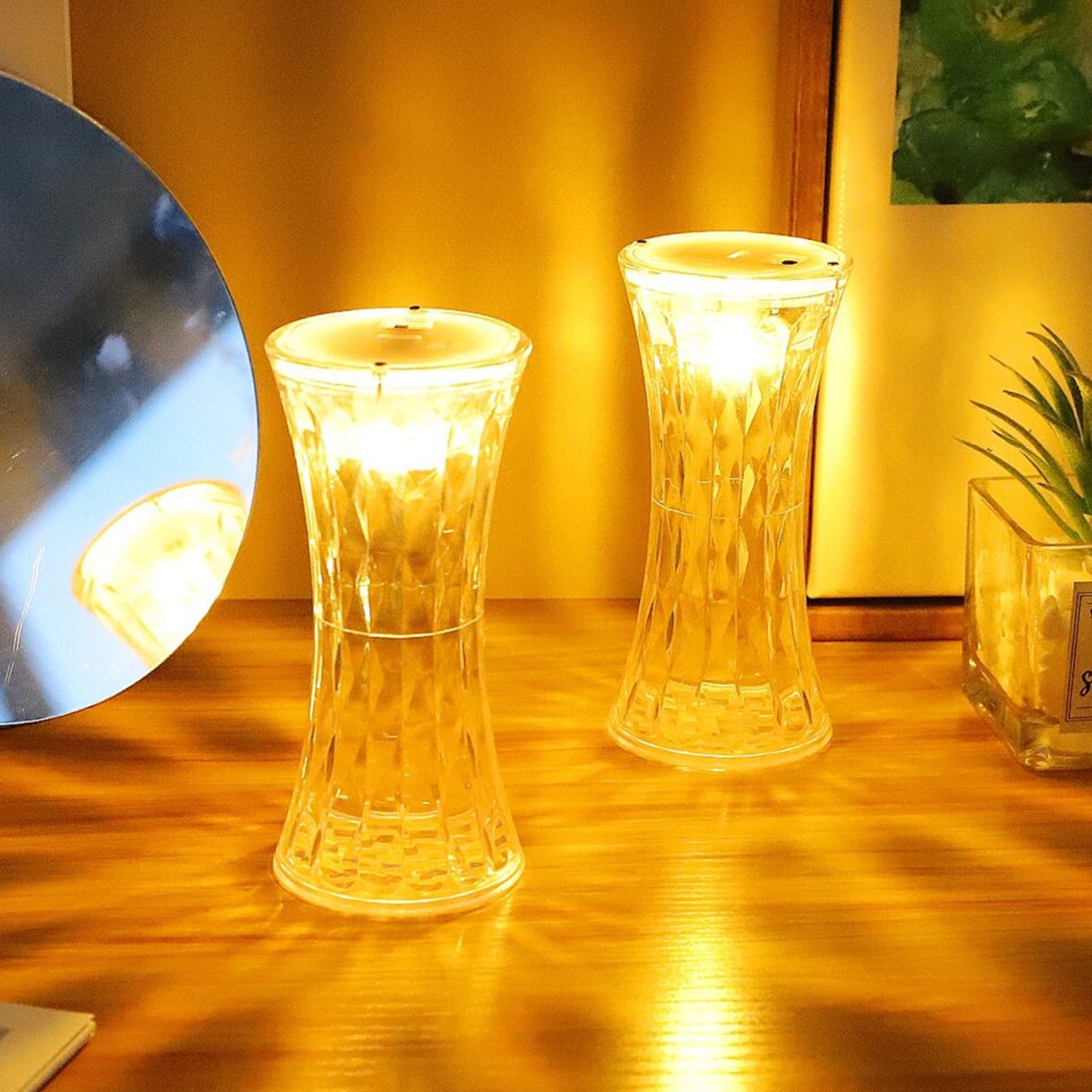 Crystal Night Light Lamp showcasing its soft, eye-protective glow.