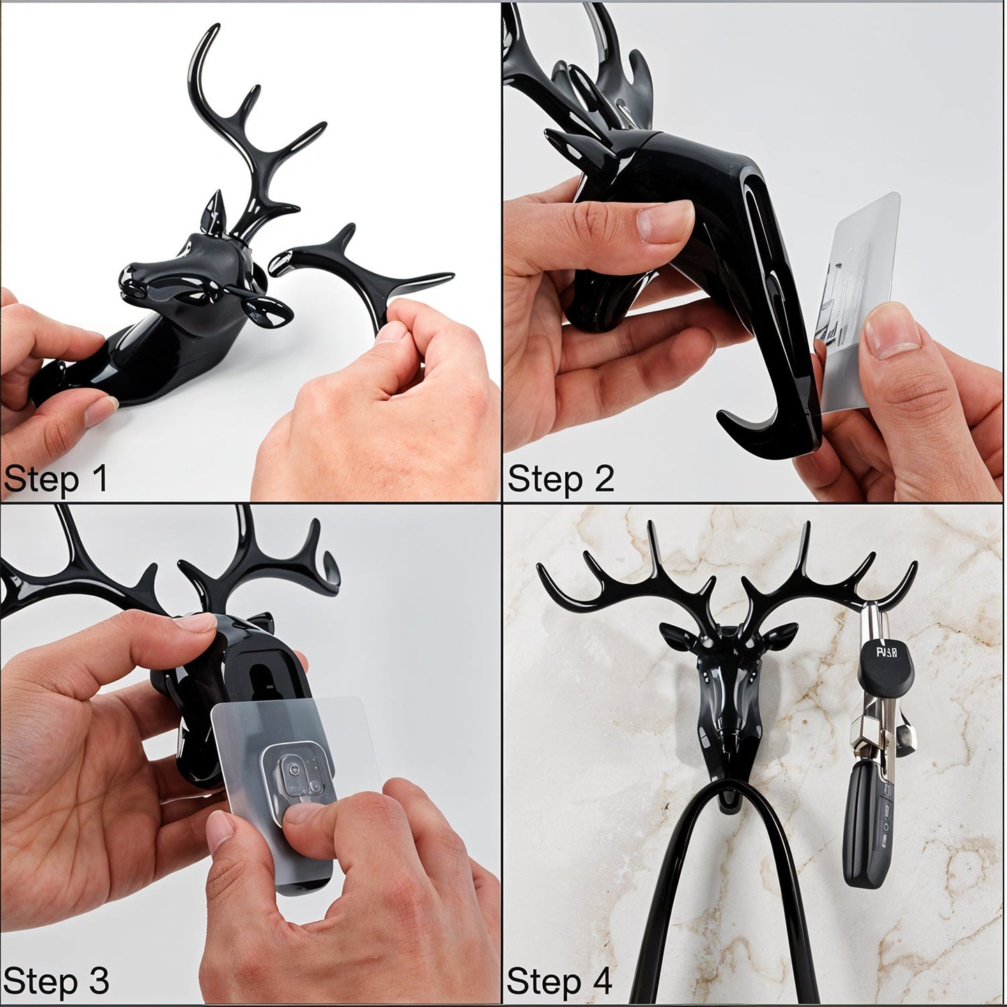 Deer Head Wall Hook – Self-Adhesive & Decorative