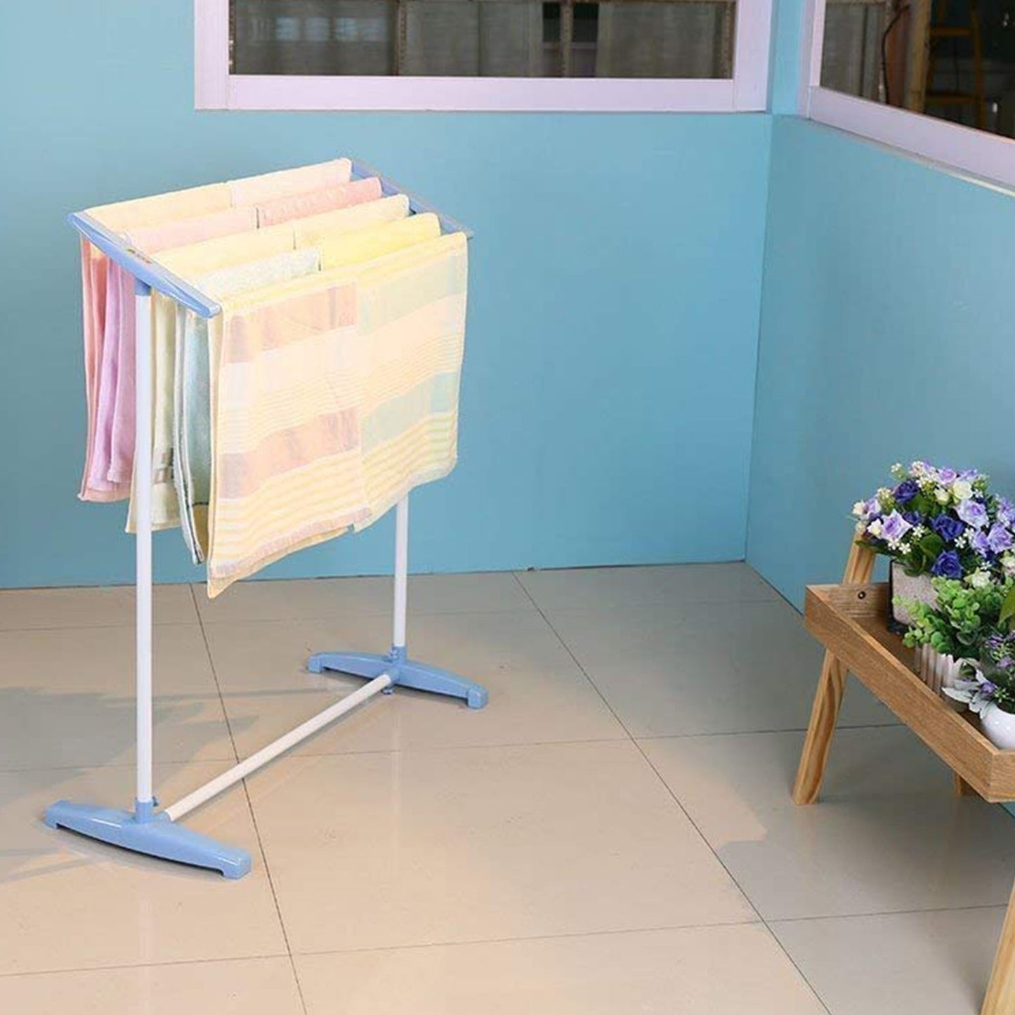 Space-Saving Portable Clothes Drying Rack – Steel & Plastic