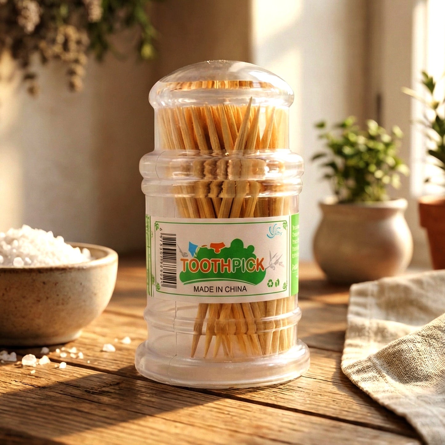 Wooden Toothpick Jar – Premium Hygienic Storage Pack