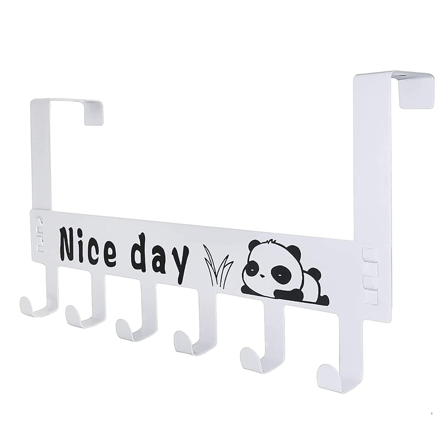 Heavy-Duty Carbon Steel Over Door Hook Rack – 6-Hook, White