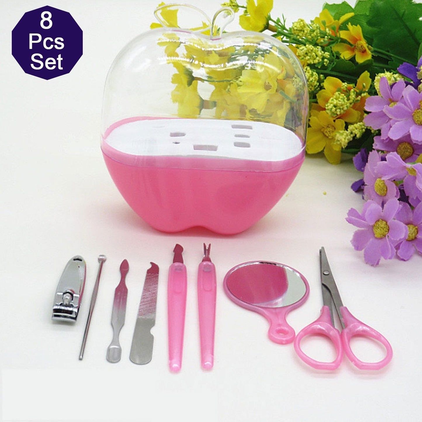 Apple Shape Manicure Set – 8-in-1 Stainless Steel Kit | Indo Glow