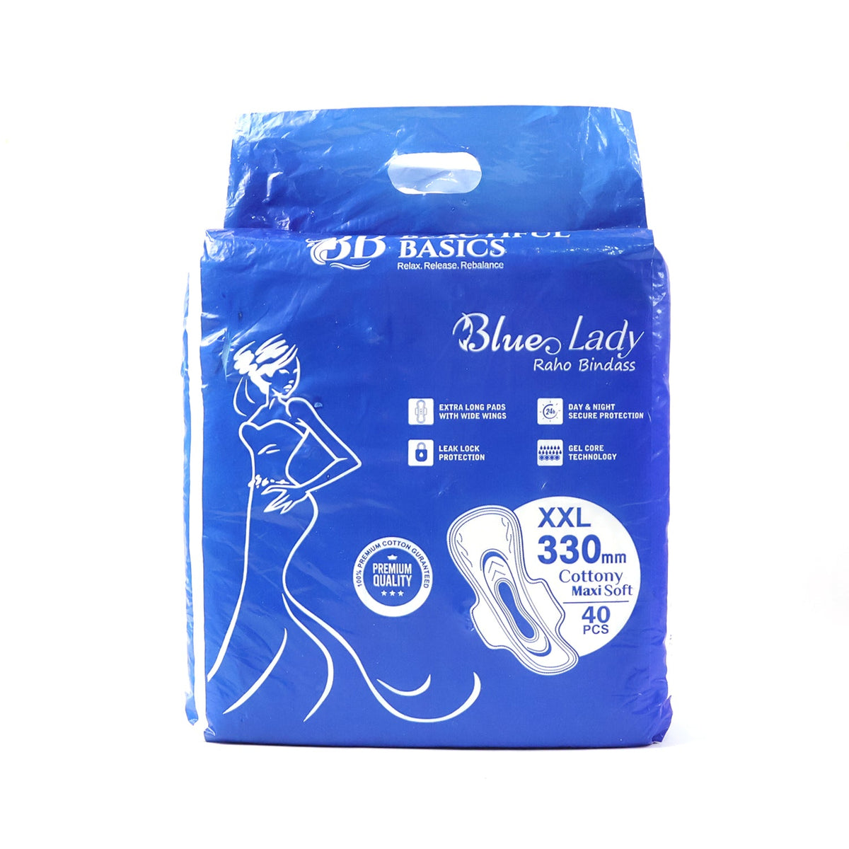 Sanitary Pads 330mm – Extra Long, 40-Pack for Heavy Flow