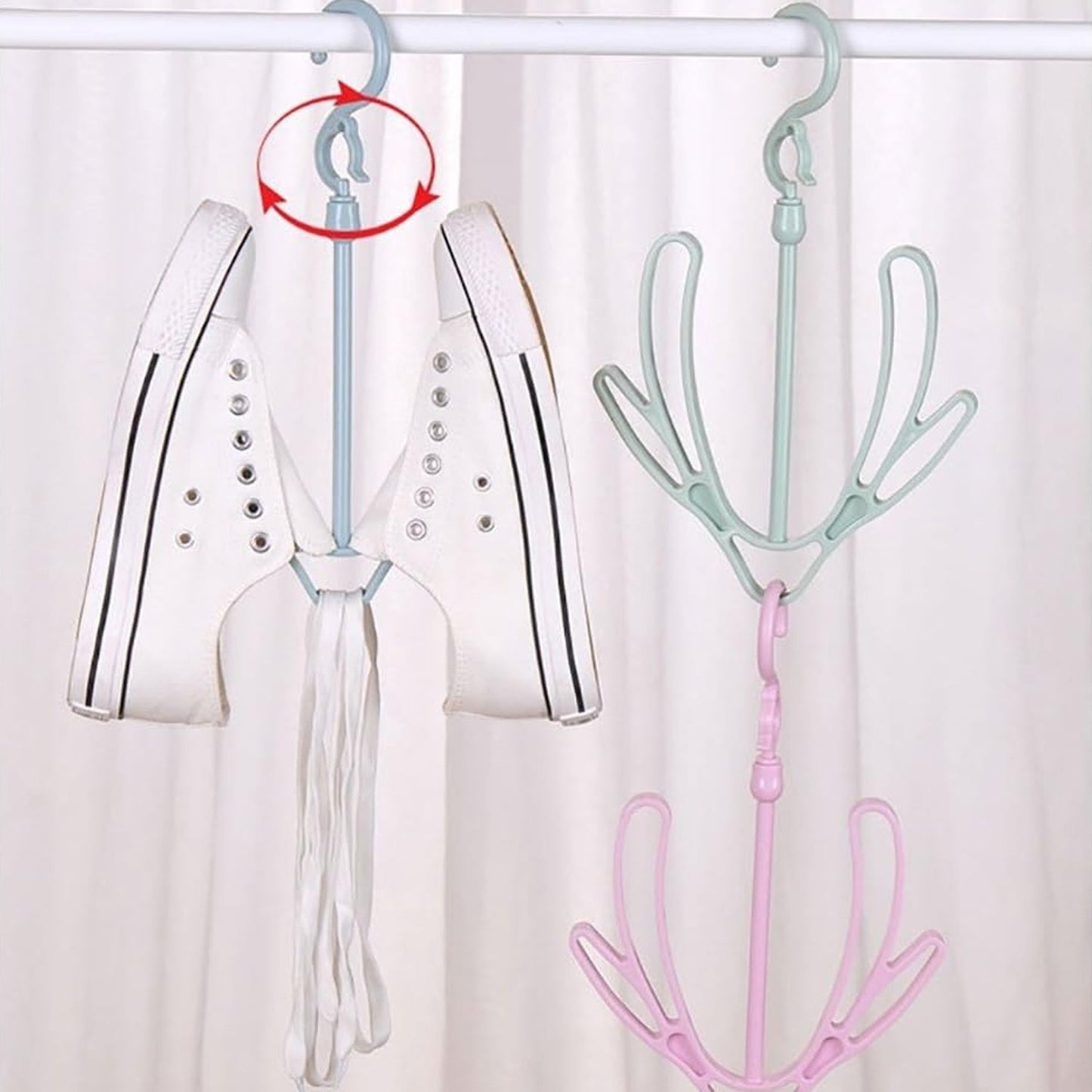 Clutter-Free Storage Shoe Drying Hanger – Rotatable Balcony