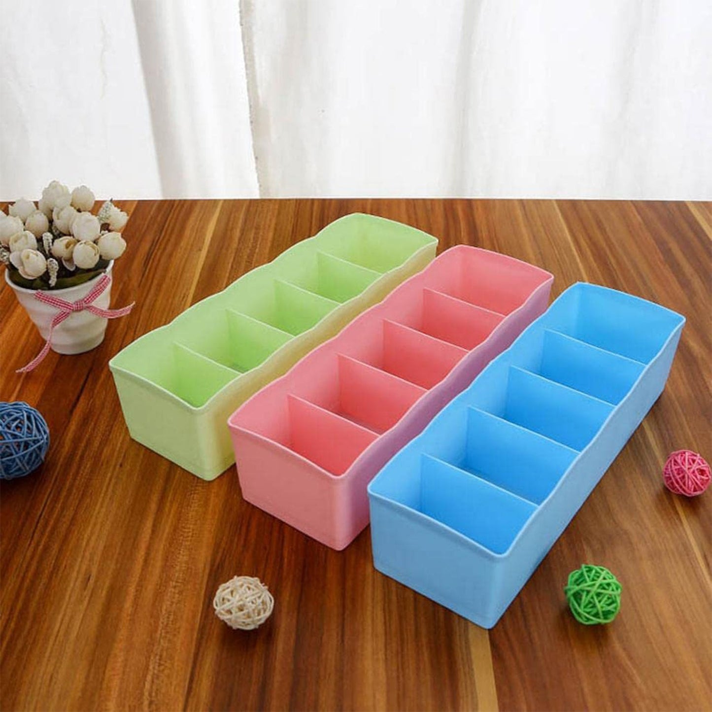 Stay Organized Drawer Organizer Box Set – Grid (4-Piece)