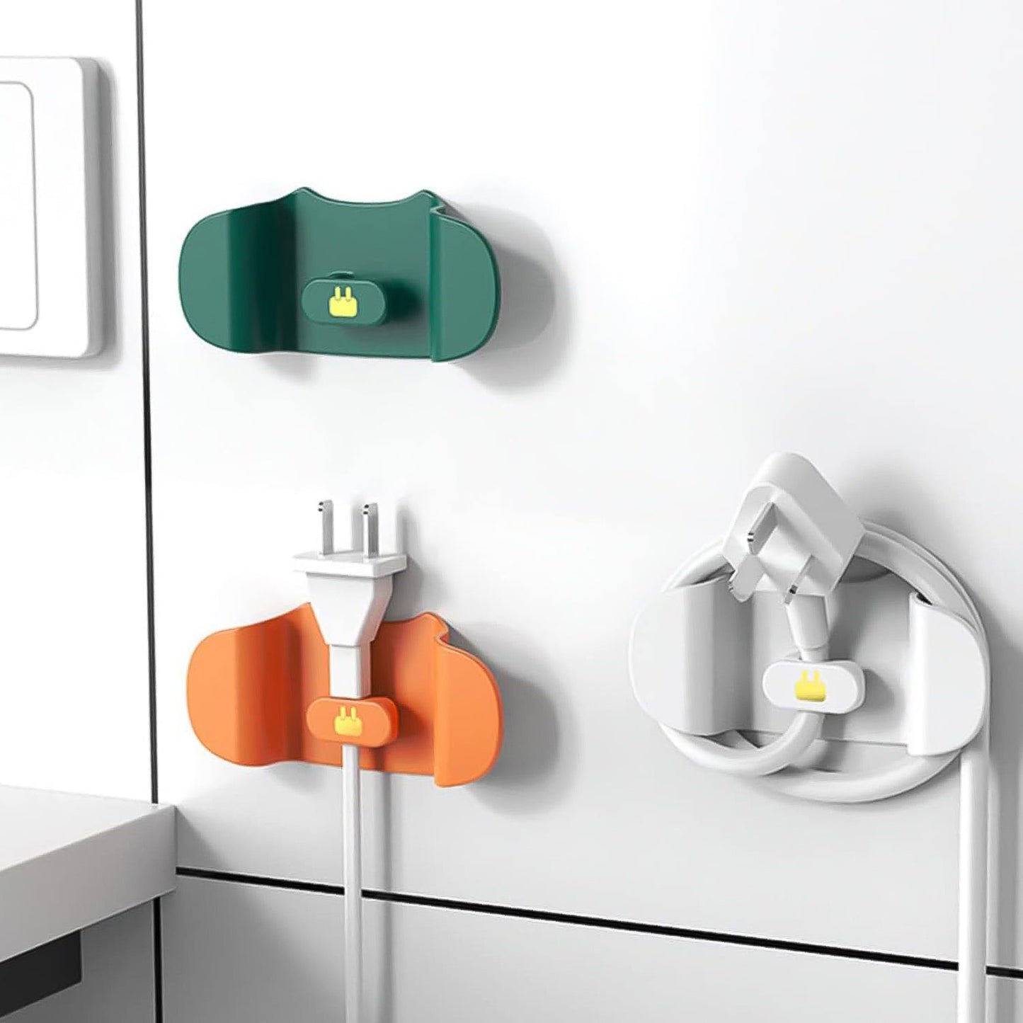 Clutter-Free Storage Wall Mounted Plug Holder Hook – Durable