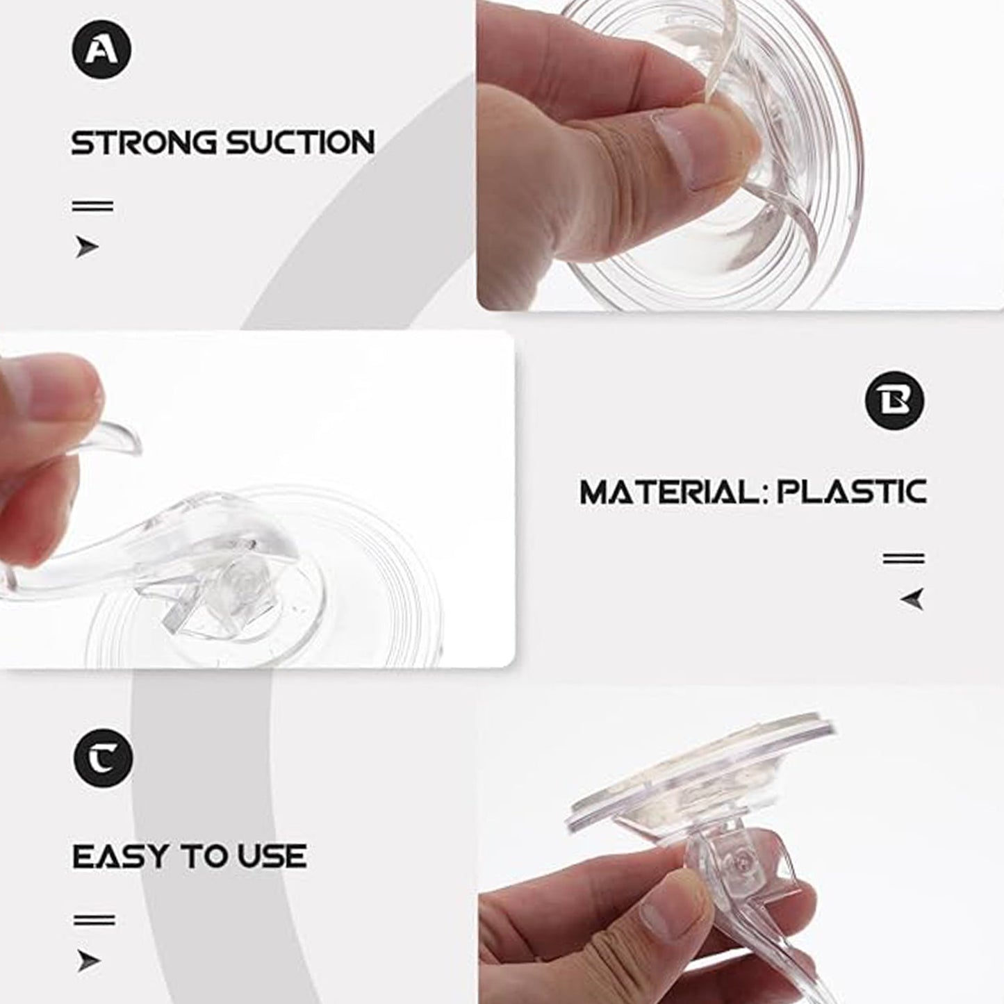 Heavy-Duty Plastic Suction Cup Hook – Clear Hold (1 Pc)