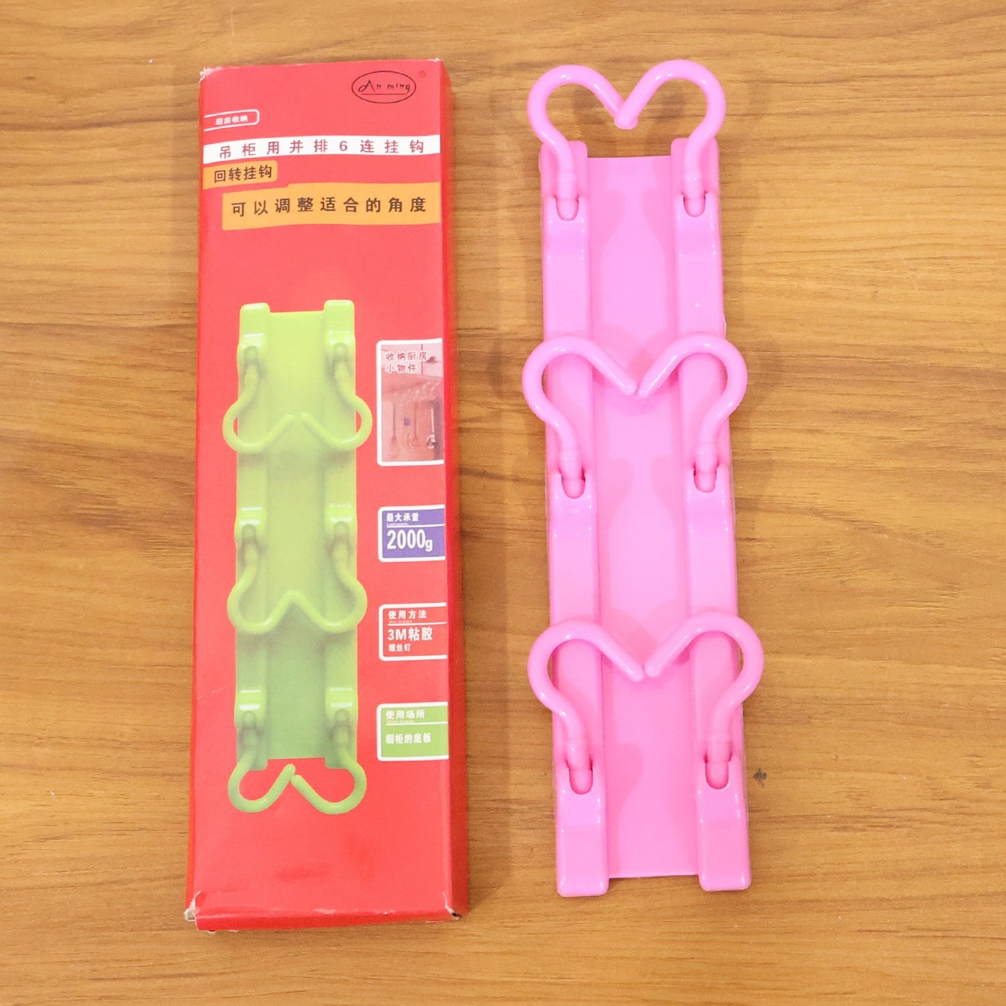 All-in-One Hanging Organizer – Durable Pink Hooks