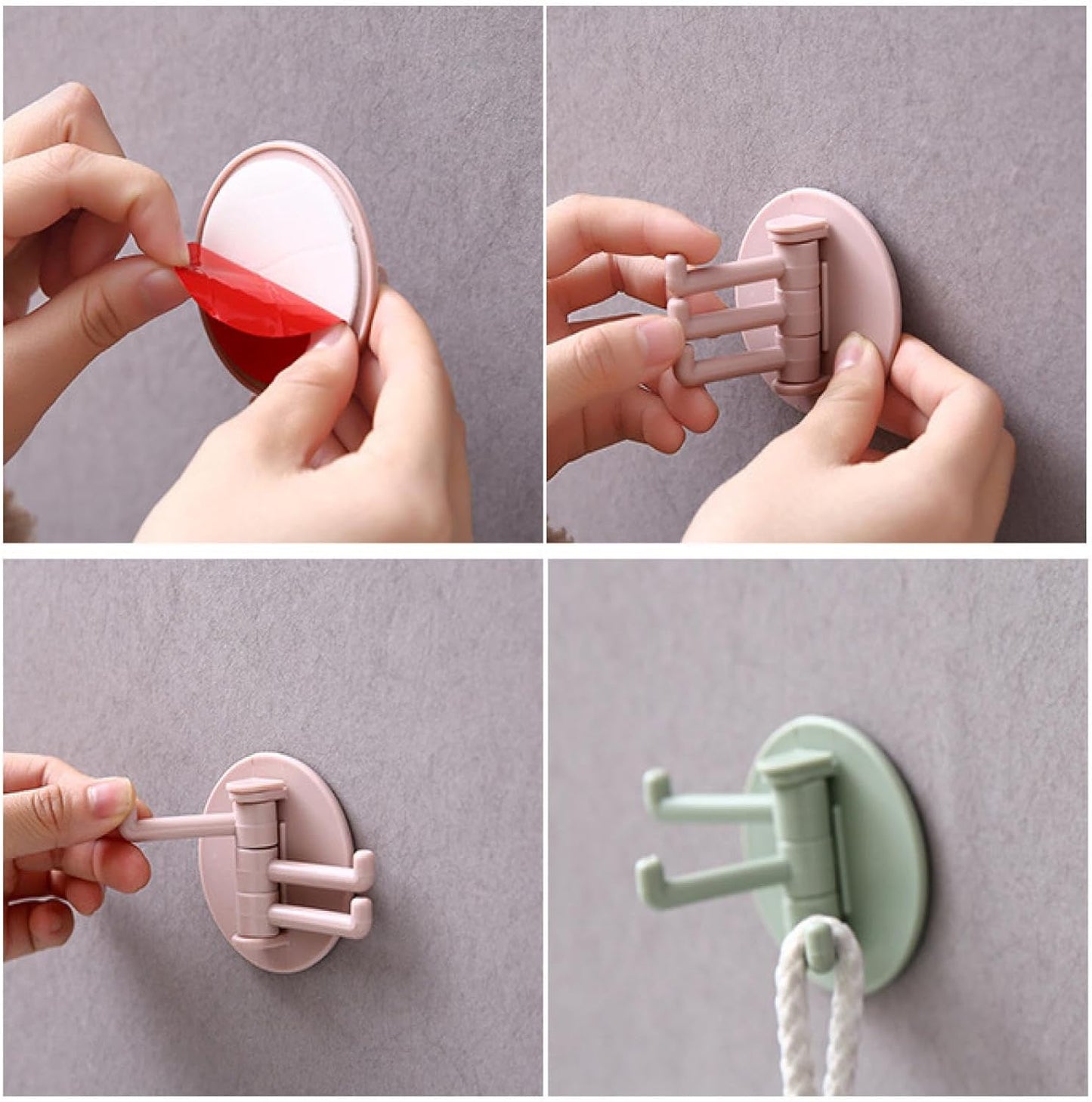 Clutter-Free Storage Punch-Free Sticky Hook – 3-Hook