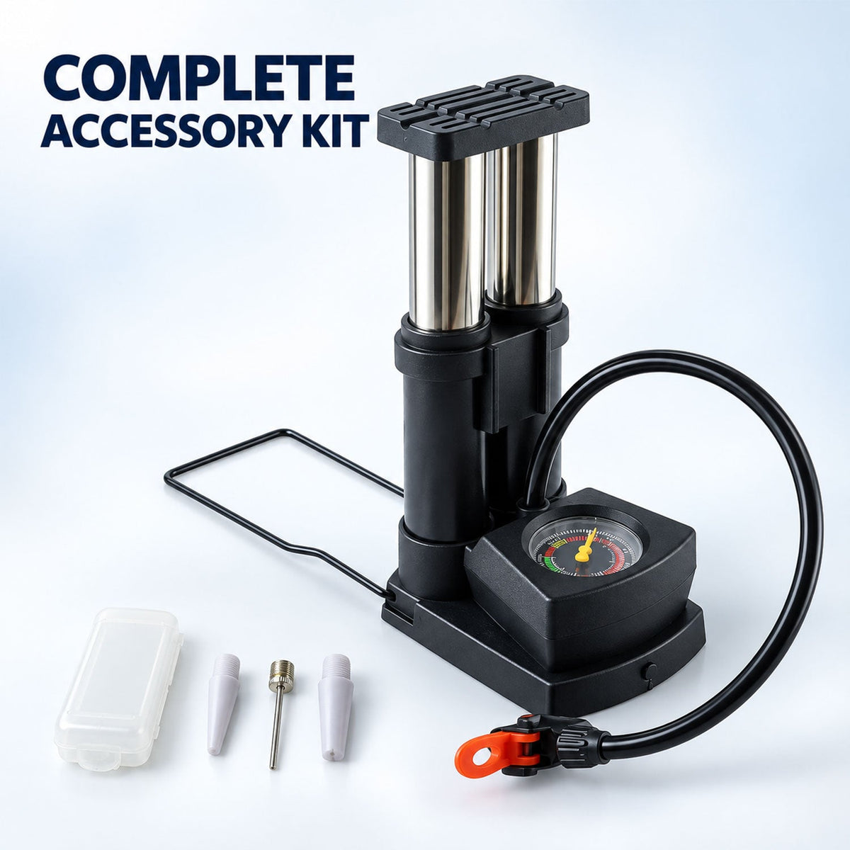 Mini Bike Pump – Portable Foot Operated with Gauge - view 9