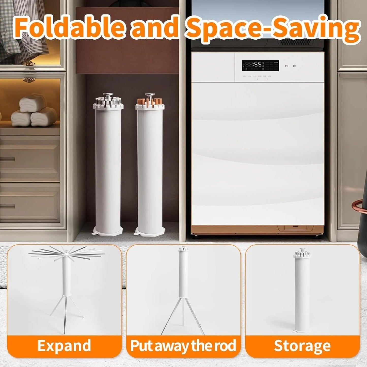 Space-Saving Octopus Rotating Clothes Drying Rack Space