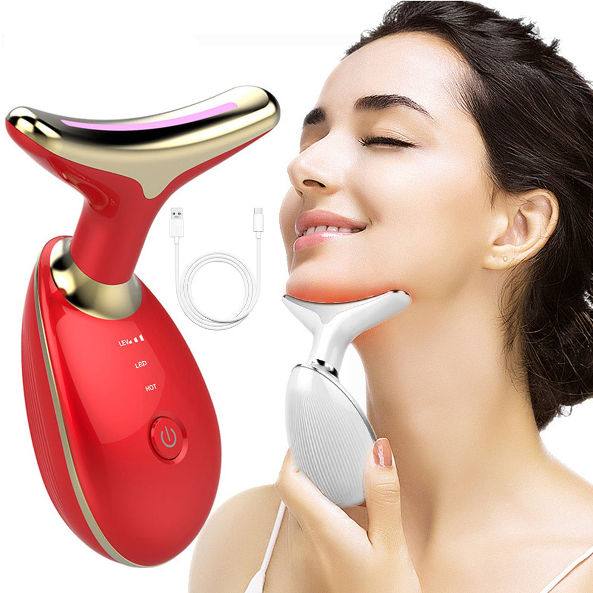 Electric Face Massager – LED Photon Wrinkle Remover