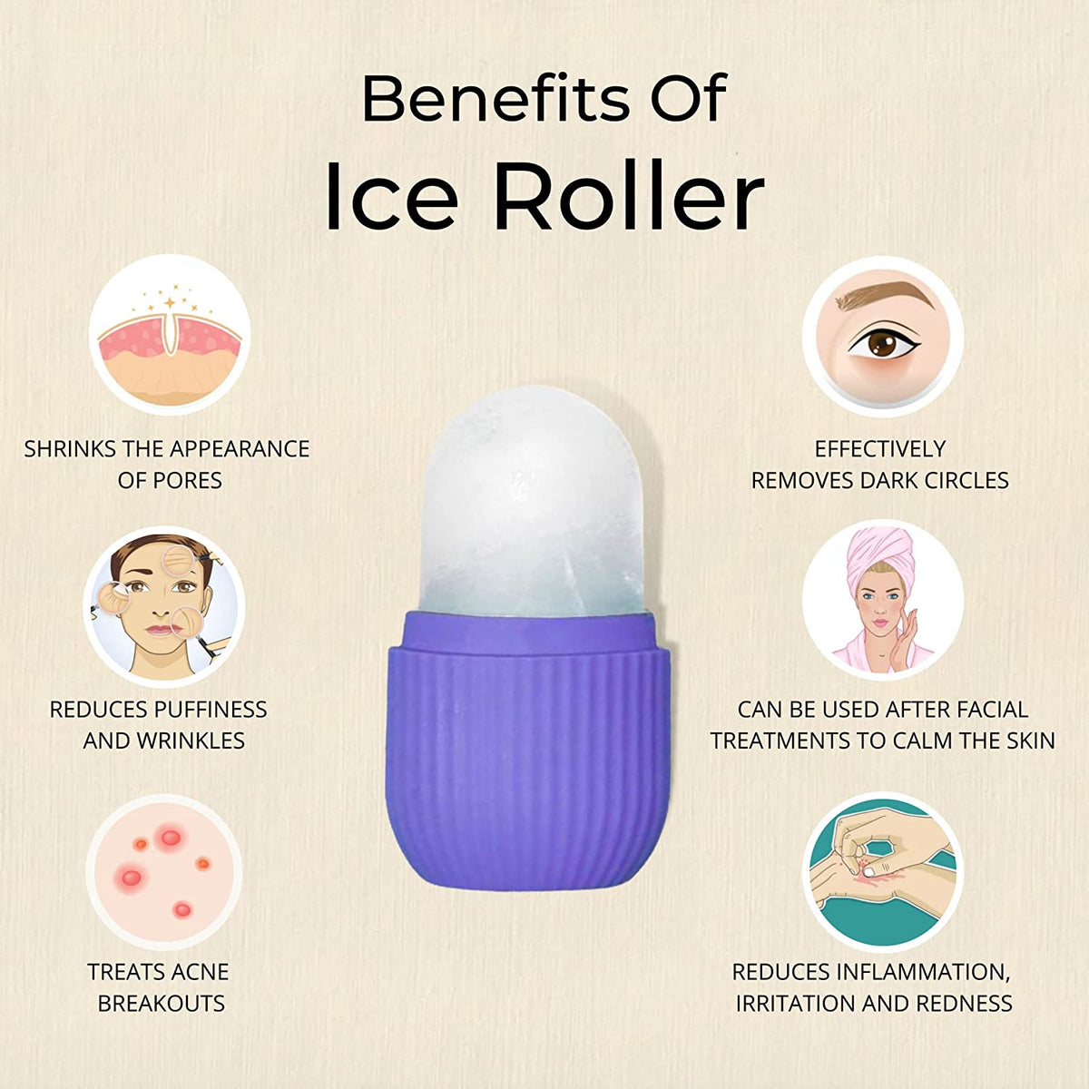 Ice Roller for Face & Eye Massage – Soothing Skincare