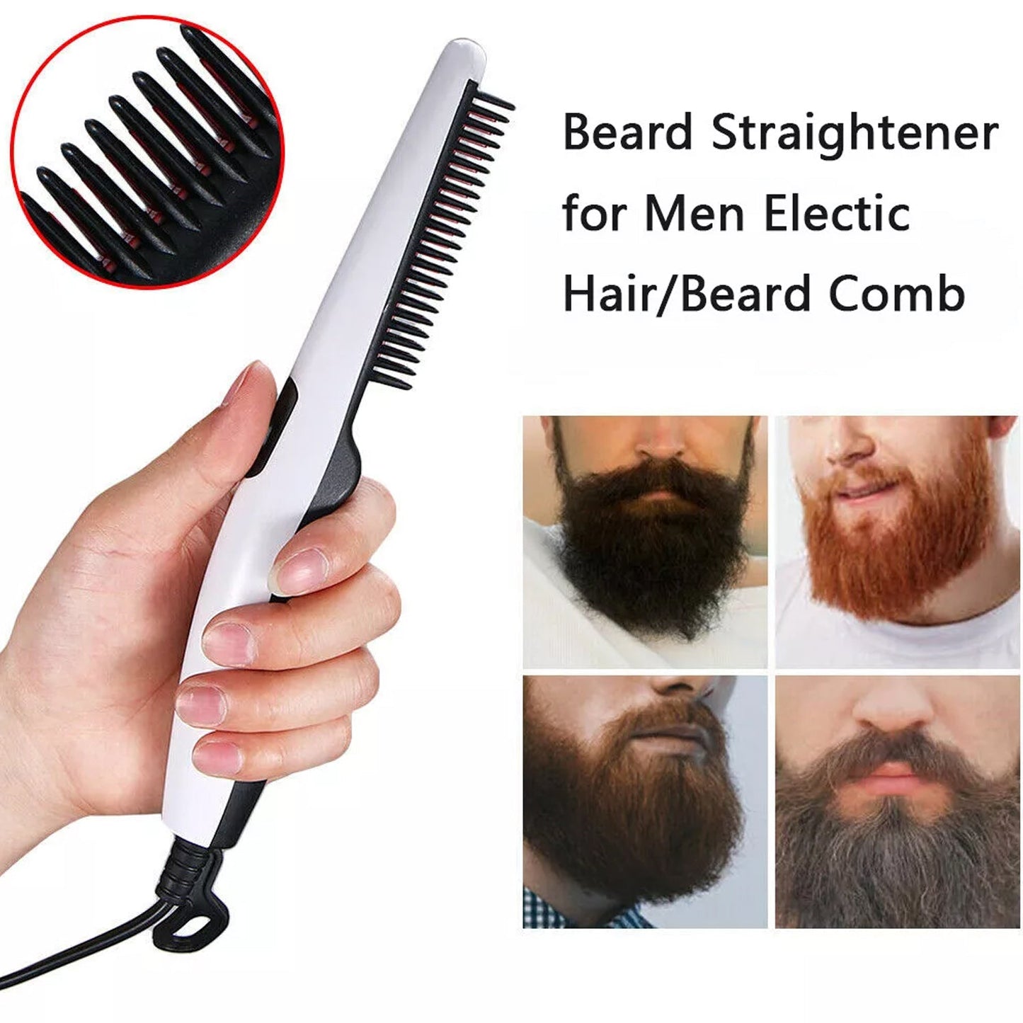 Electric Hair Straightening Comb – Portable & Safe Styling | Calm & Curl
