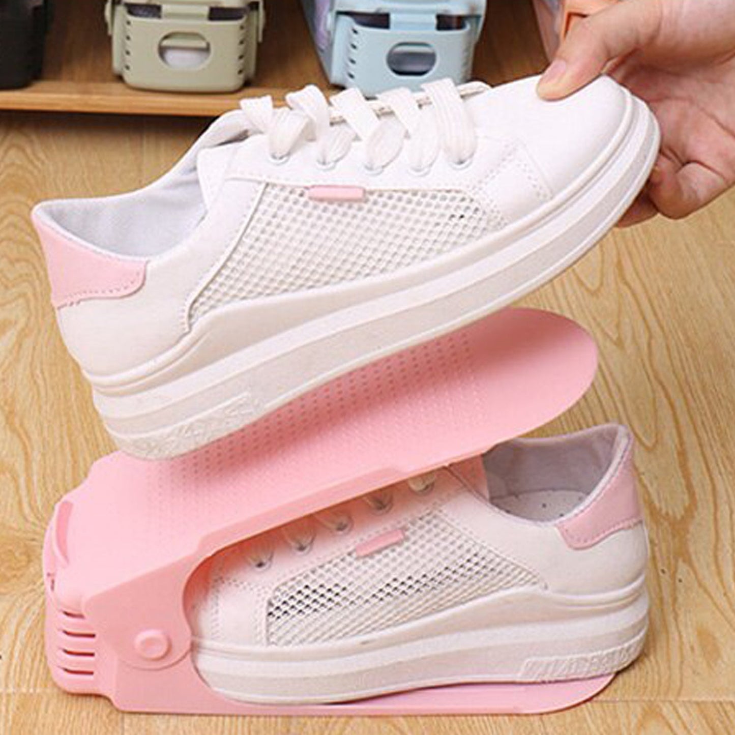Adjustable Shoe Organizer – Folding Space Saver