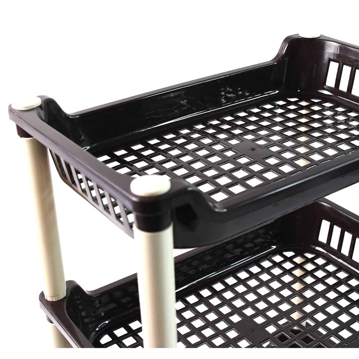 Space-Saving 3-Tier Plastic Storage Rack – Durable