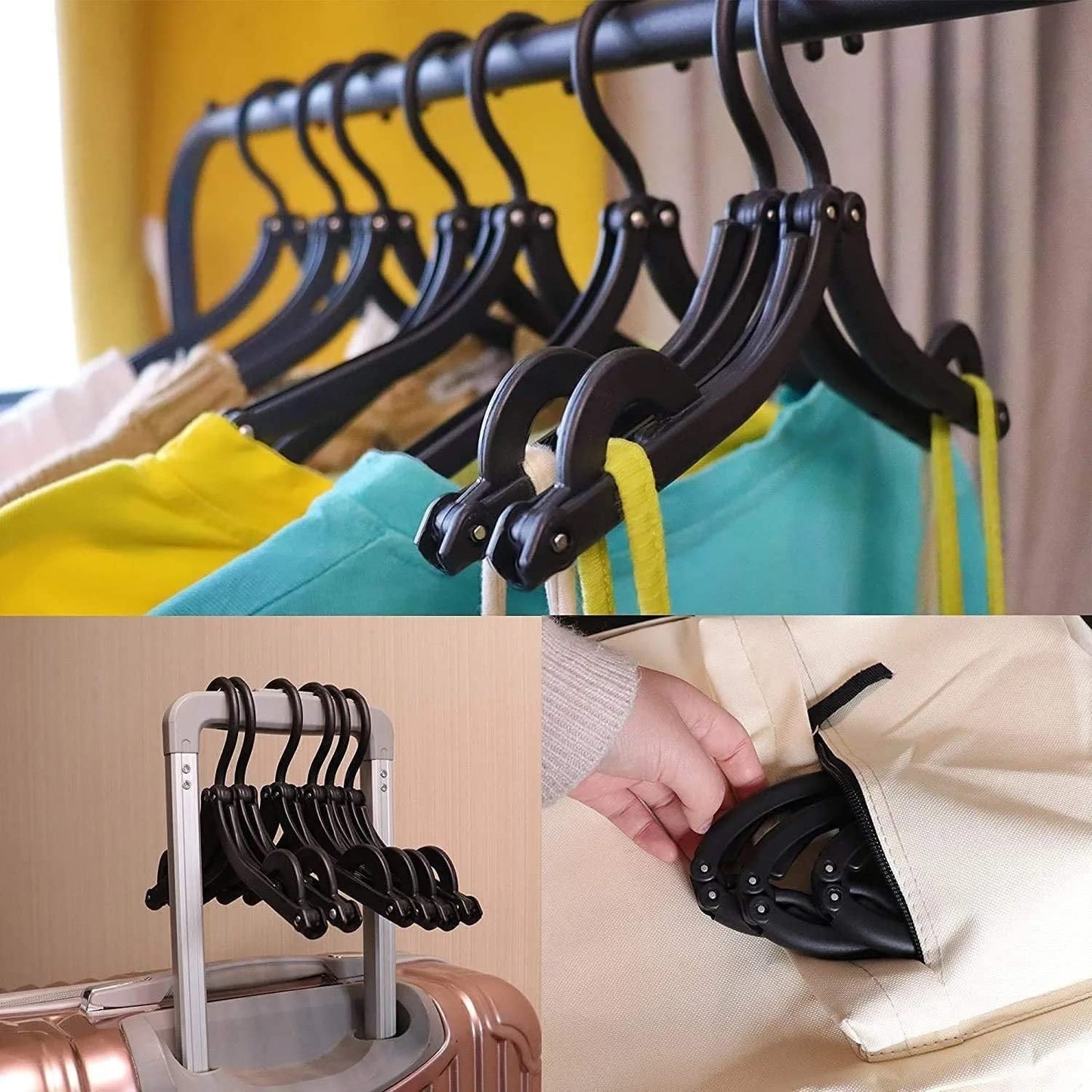 Travel-Ready Folding Hangers – Pcs & Home Use