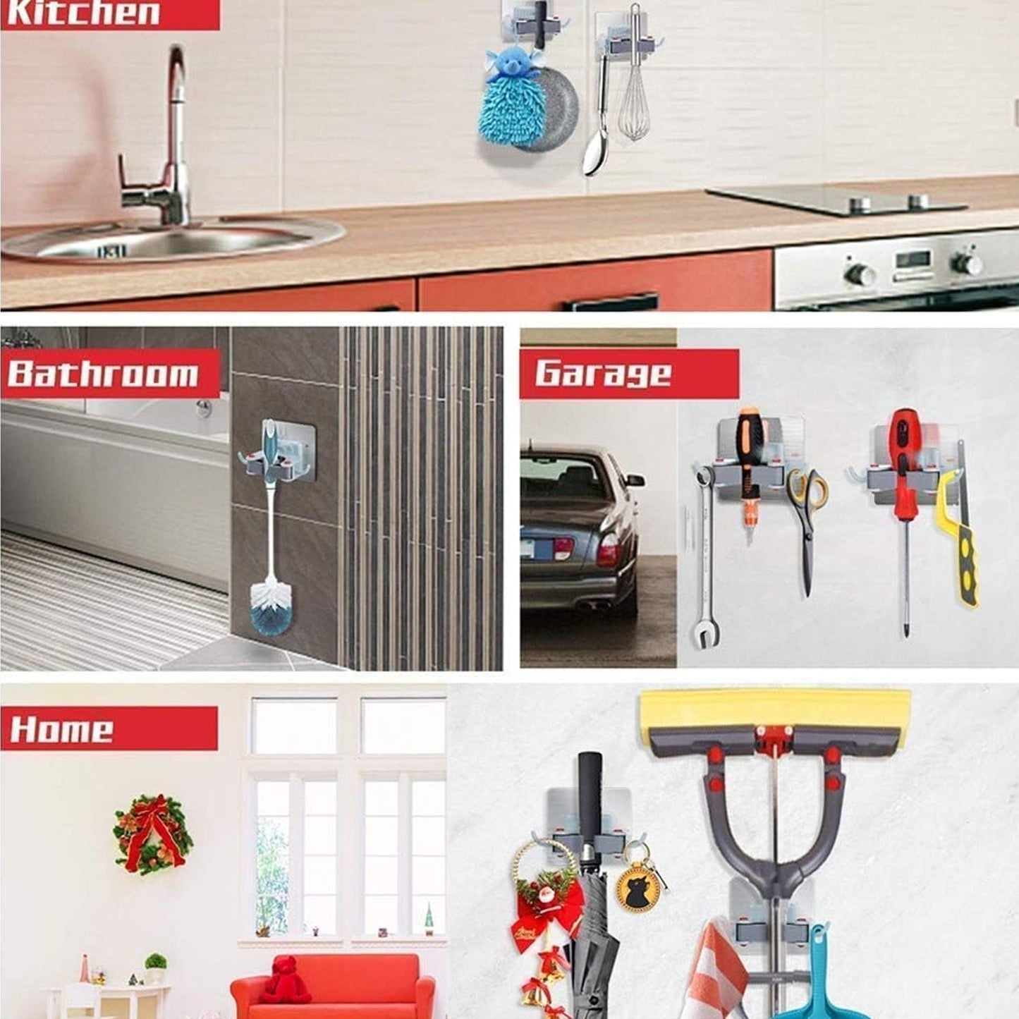 Clutter-Free Storage Mop & Broom Holder Clip – Strong #2