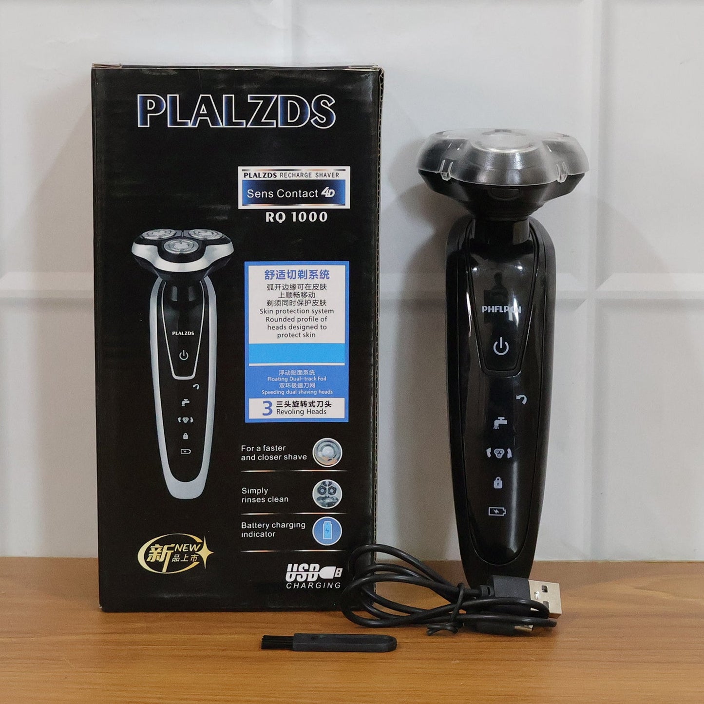 Rechargeable Electric Rotary Shaver – Precise 3D Floating Head