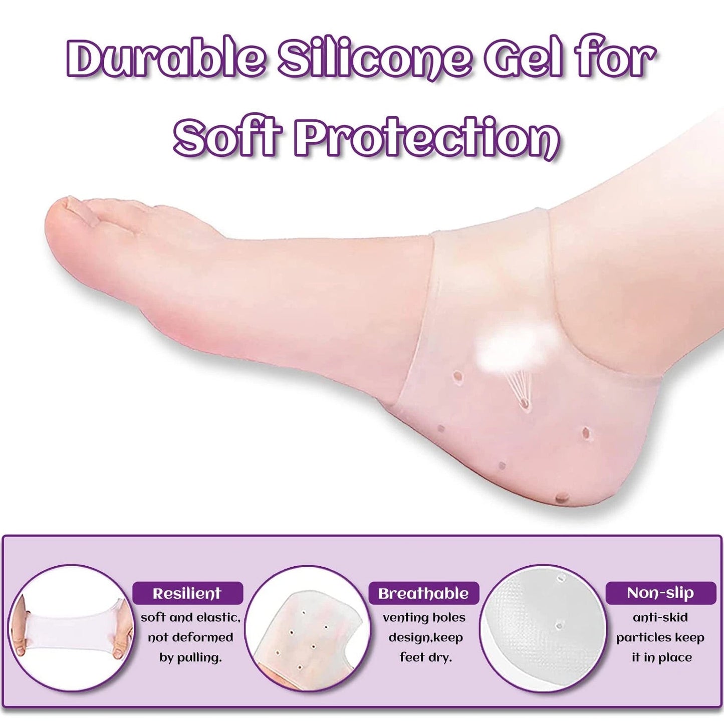 Kid Silicone Heel Protectors – Soft Gel Cushions for Heel Care