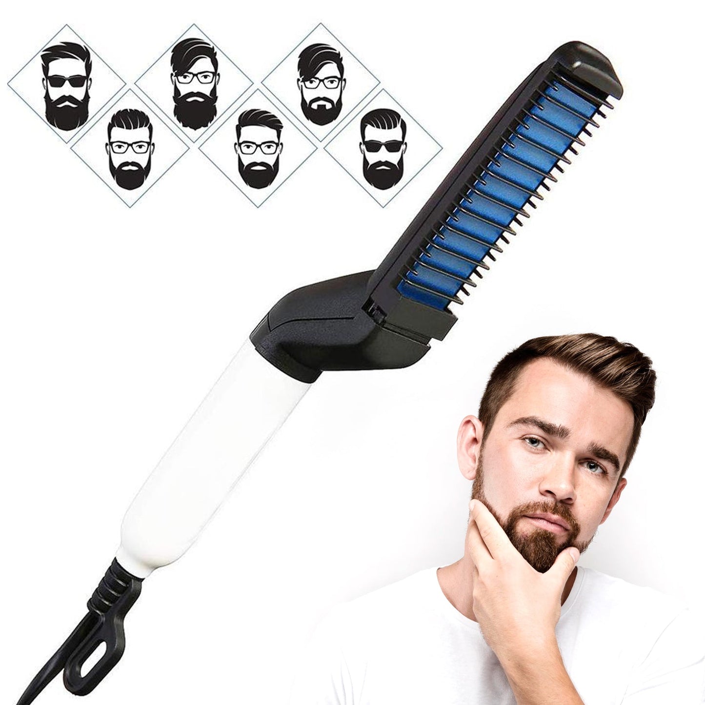 Men's Hair & Beard Straightener – Quick Styling Comb | BraveVault