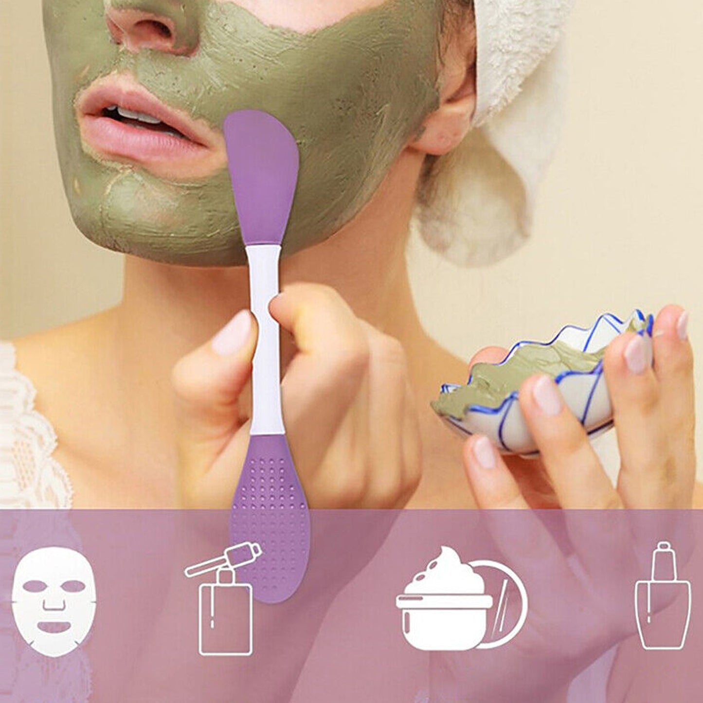 Double-Headed Silicone Mask Brush – Facial Cleansing & Application | GlowForm