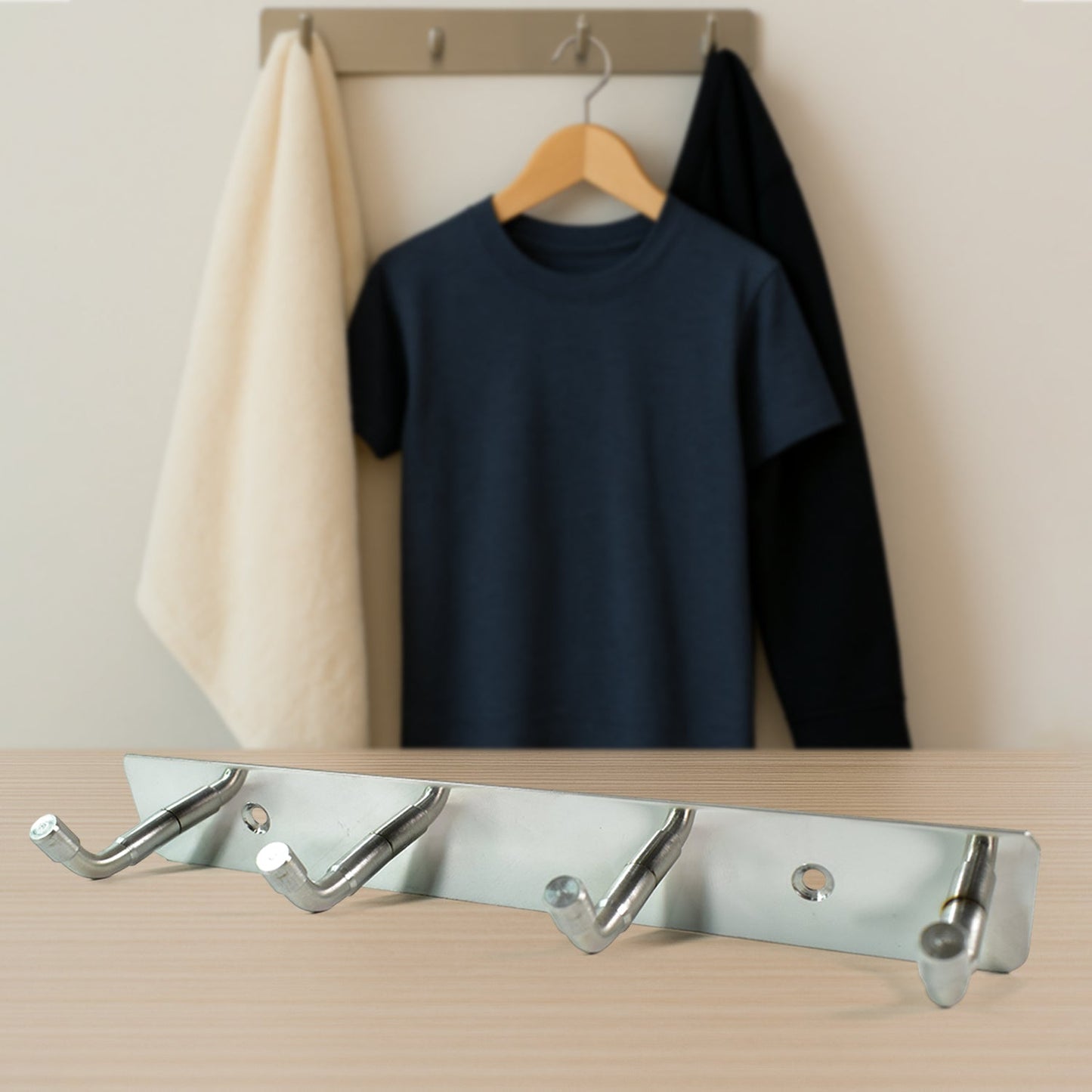 Heavy-Duty Stainless Steel Coat Hook Rack – Hooks for Home