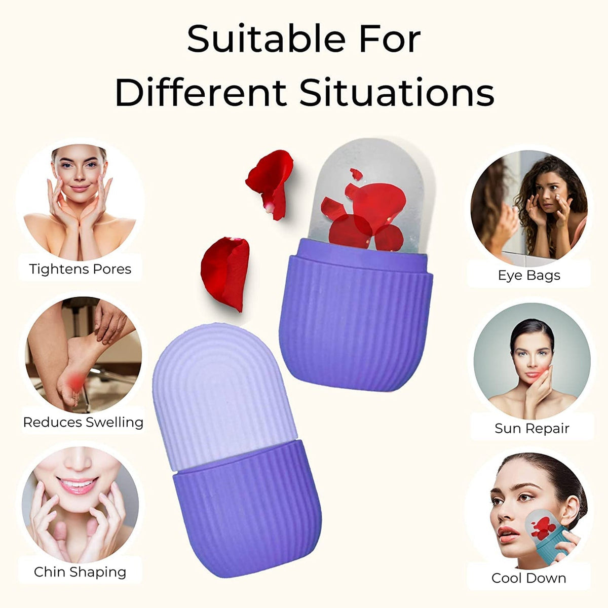 Ice Roller for Face – Reusable Facial Massager & Eye Relief