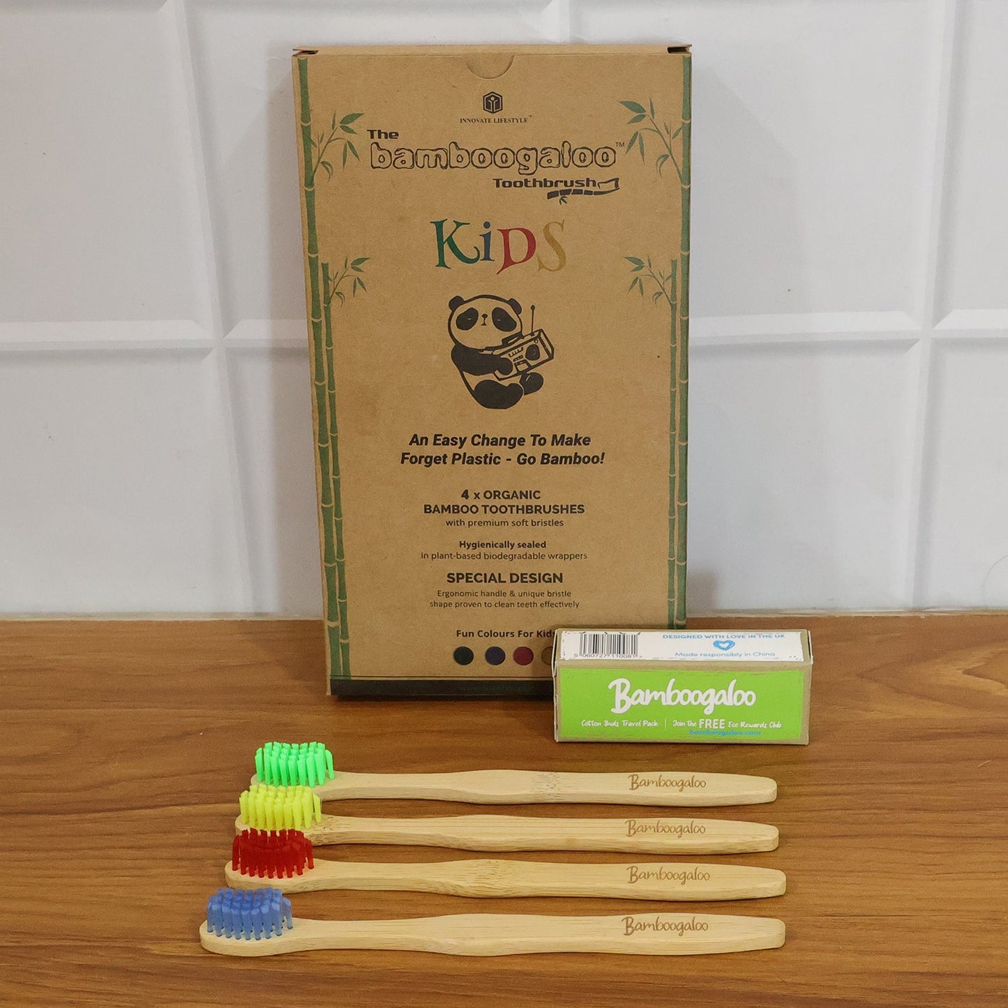 Bamboo Toothbrush Set for Adults – Soft Bristles, Pack of 4