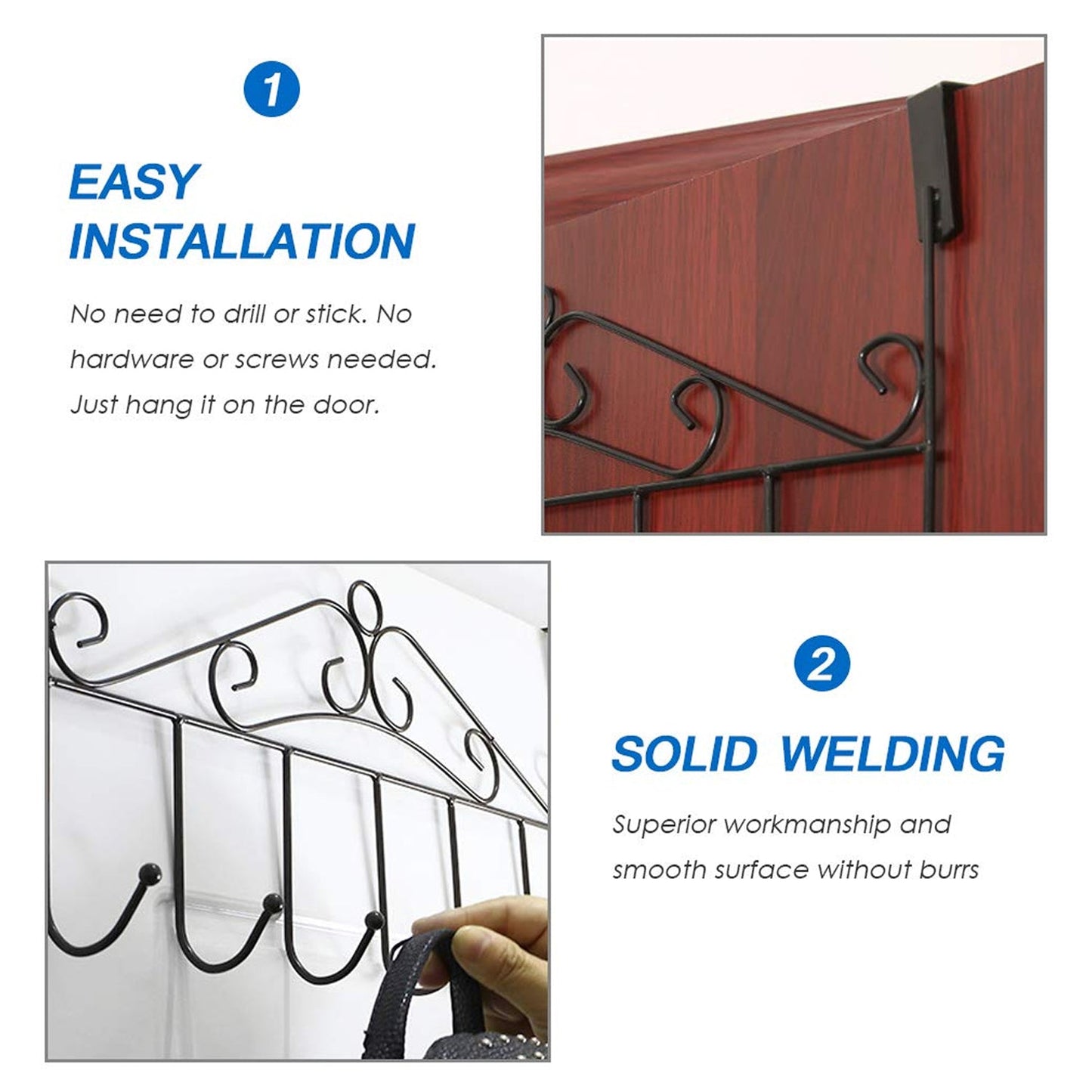 Clutter-Free Storage Over Door Hanger Rack – Hooks Metal