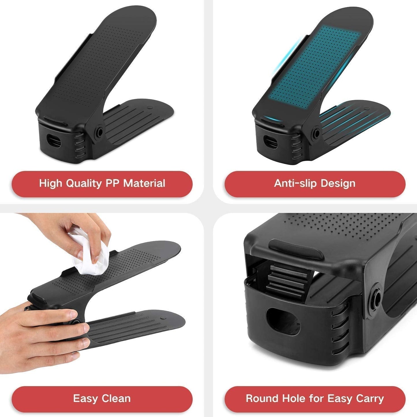 Adjustable Shoe Organizer – Folding Space Saver