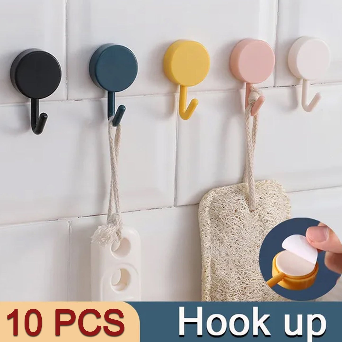 Self-Adhesive Wall Hooks – Strong Utility Hooks (10 Pcs)