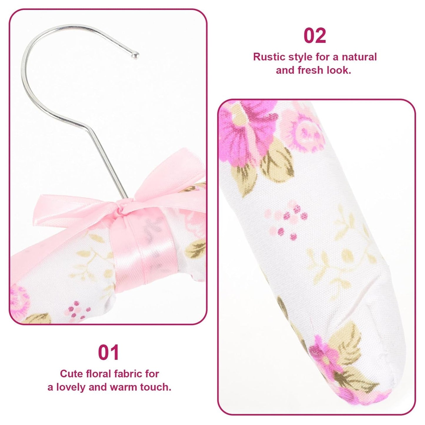 Ergonomic Padded Floral Clothes Hanger – Satin-Cushioned