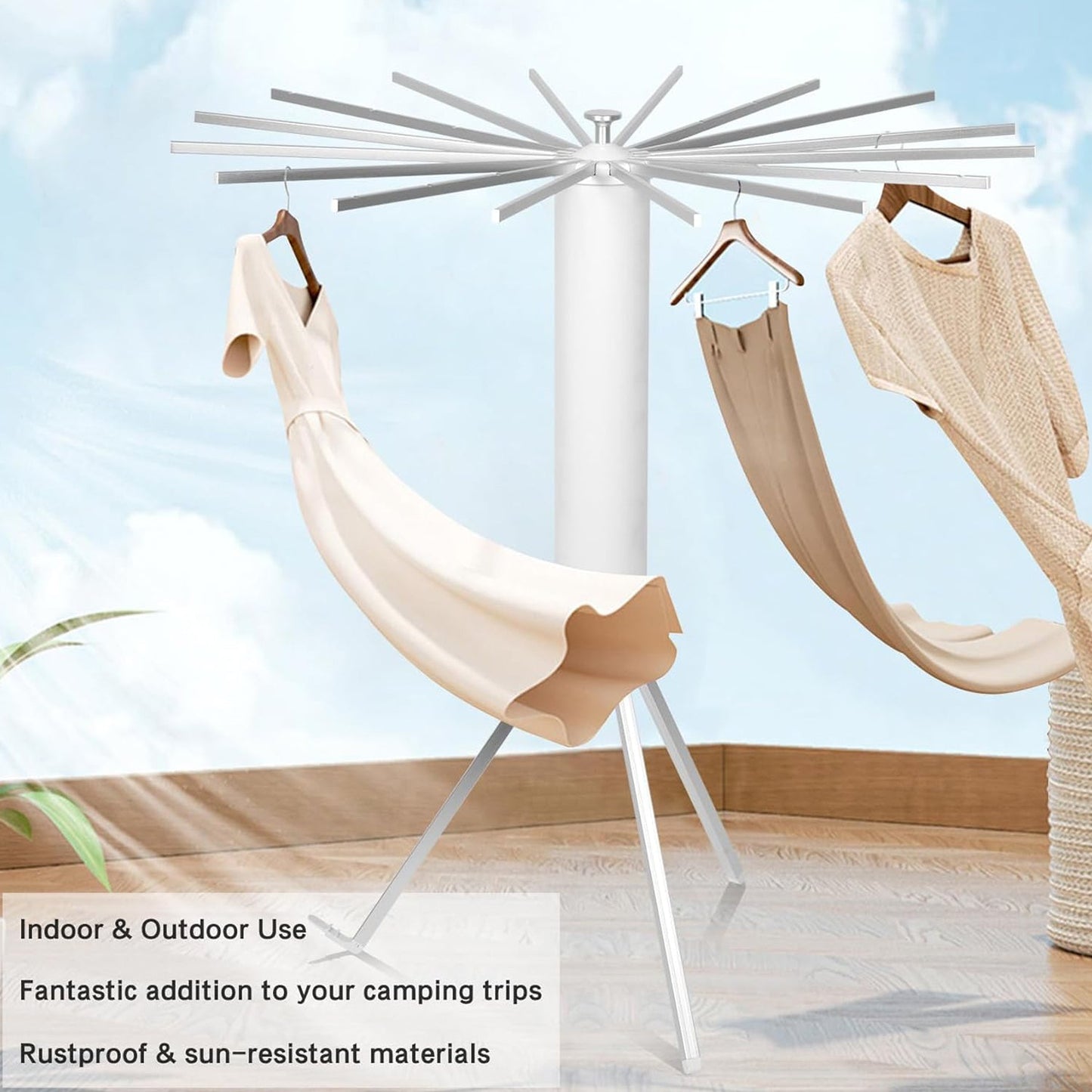 Space-Saving Octopus Rotating Clothes Drying Rack Space