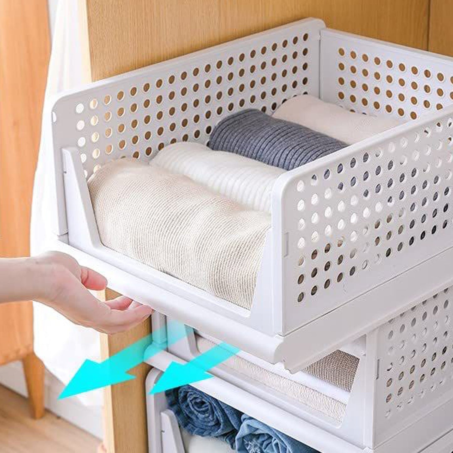 Space-Saving Wardrobe Clothes Organizer – 3-Layer Storage