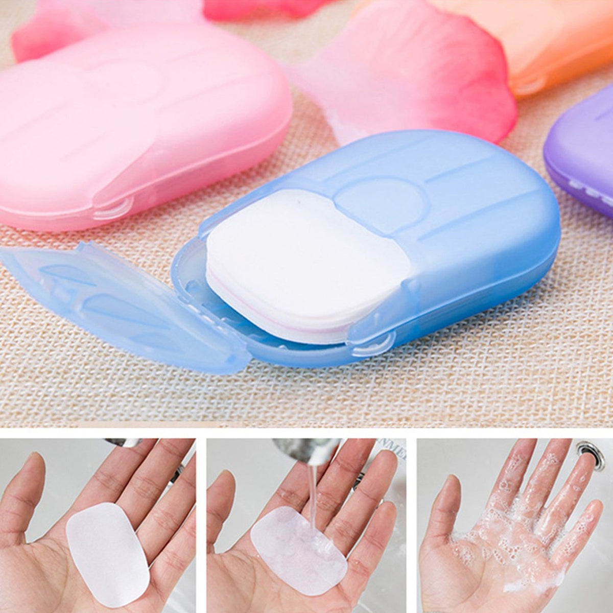 Travel Paper Soap Sheets – 20 Dissolvable Sheets in Mini Box